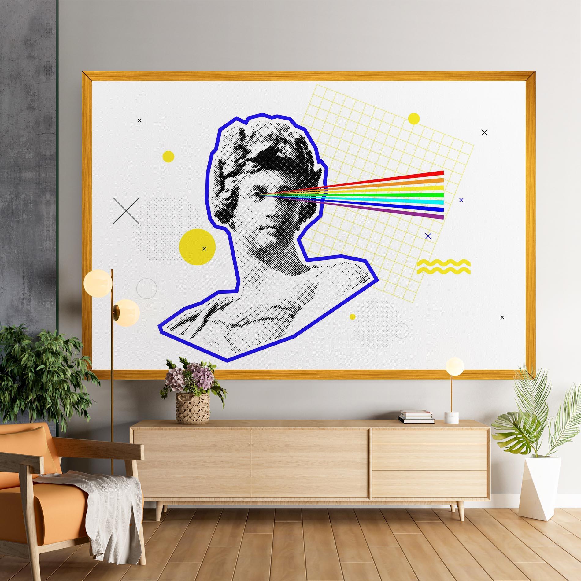 Vászonkép Rainbow Statue mockup 9