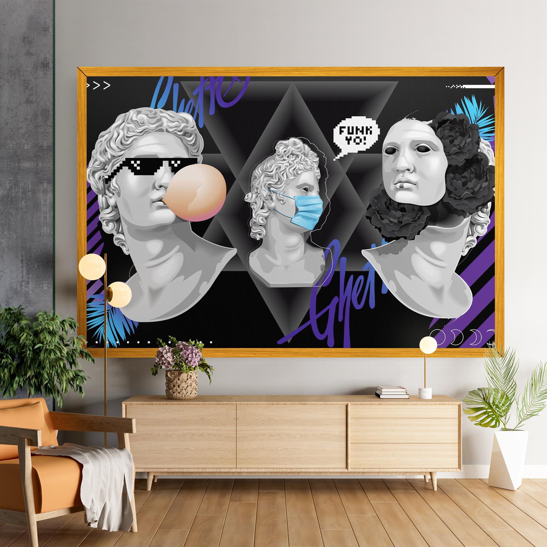 Vászonkép Statue Mask mockup 9