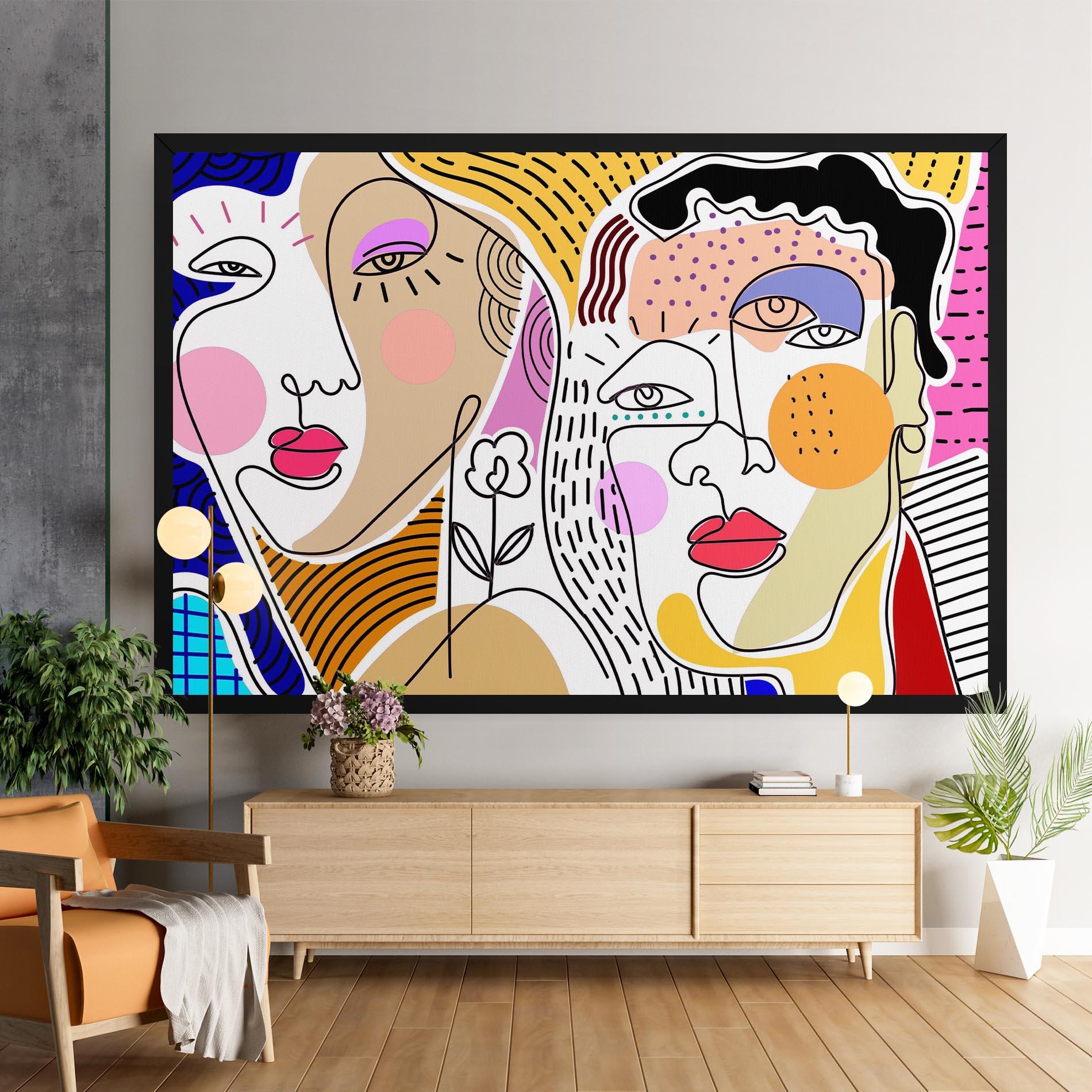 Vászonkép Abstract Eye Face mockup 9