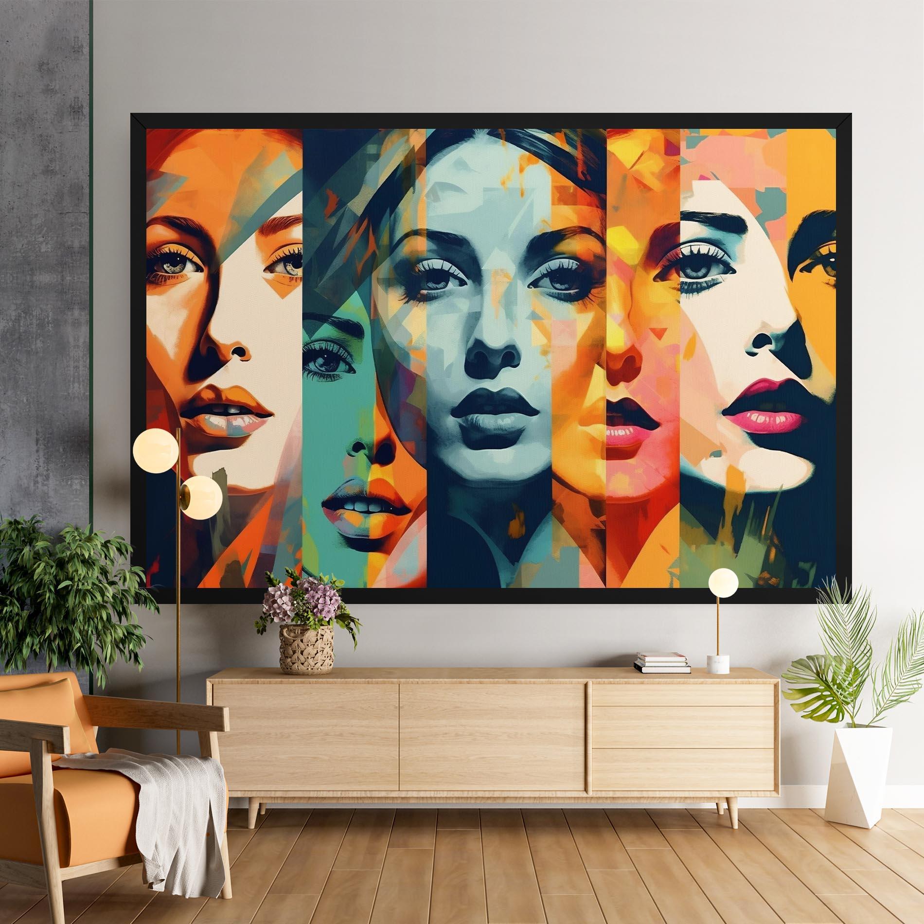 Vászonkép Abstract Face Collage mockup 9