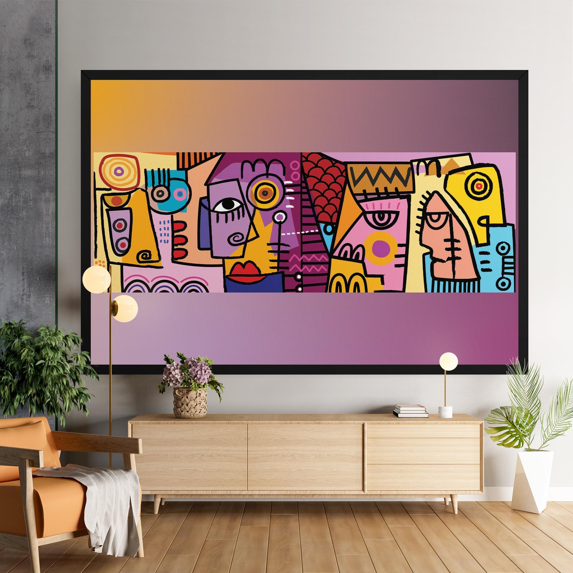 Vászonkép Face Group Purple mockup 9