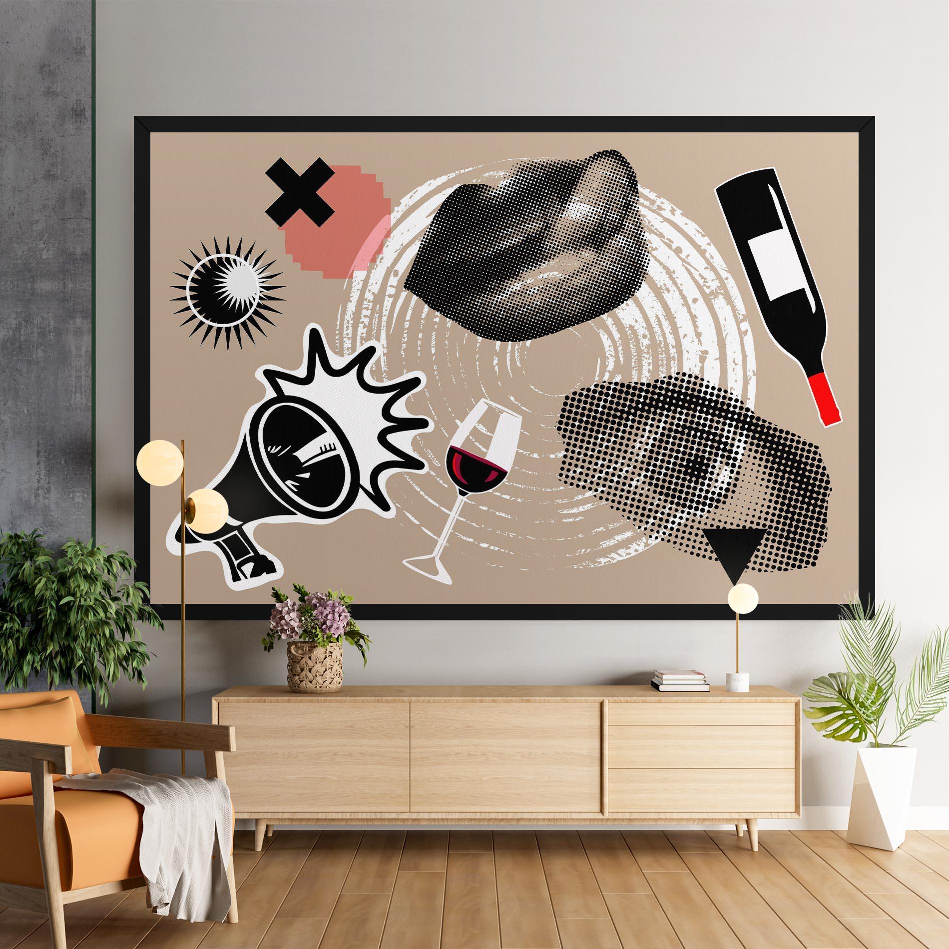 Vászonkép Lips Mouth Collage mockup 9