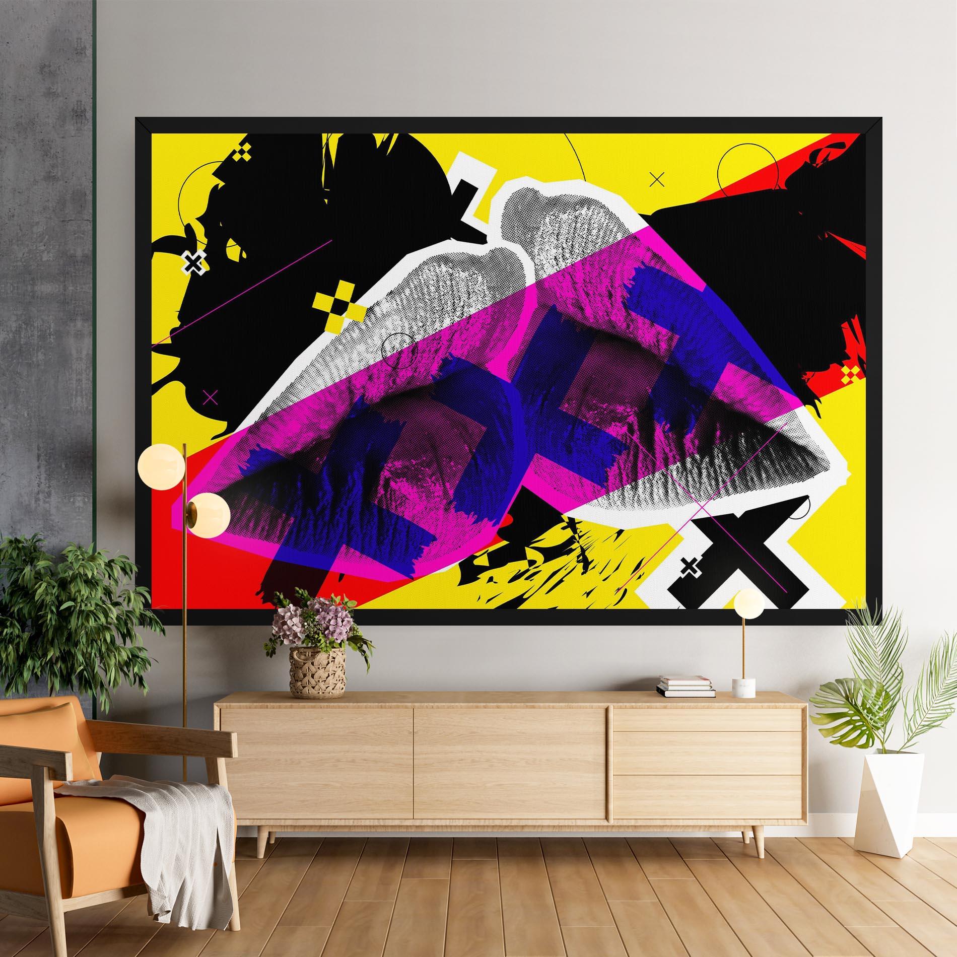 Vászonkép Lips Purple Light mockup 9