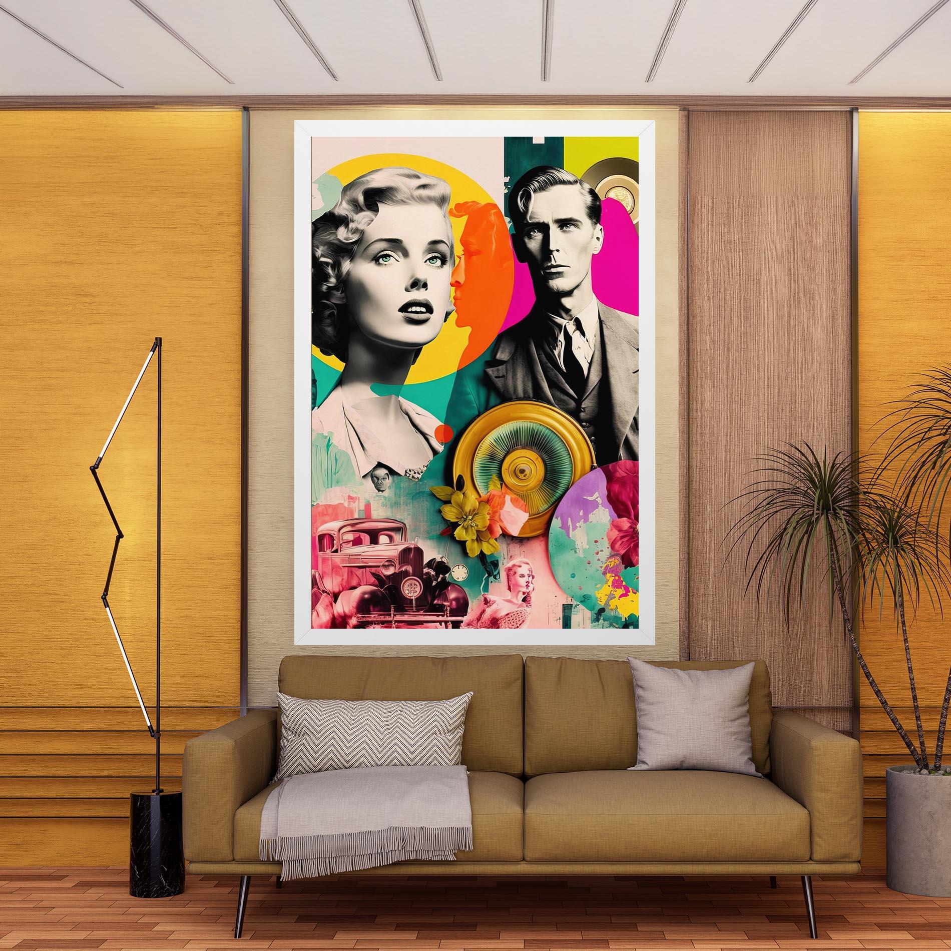 Vászonkép 60s Retro Collage mockup 9