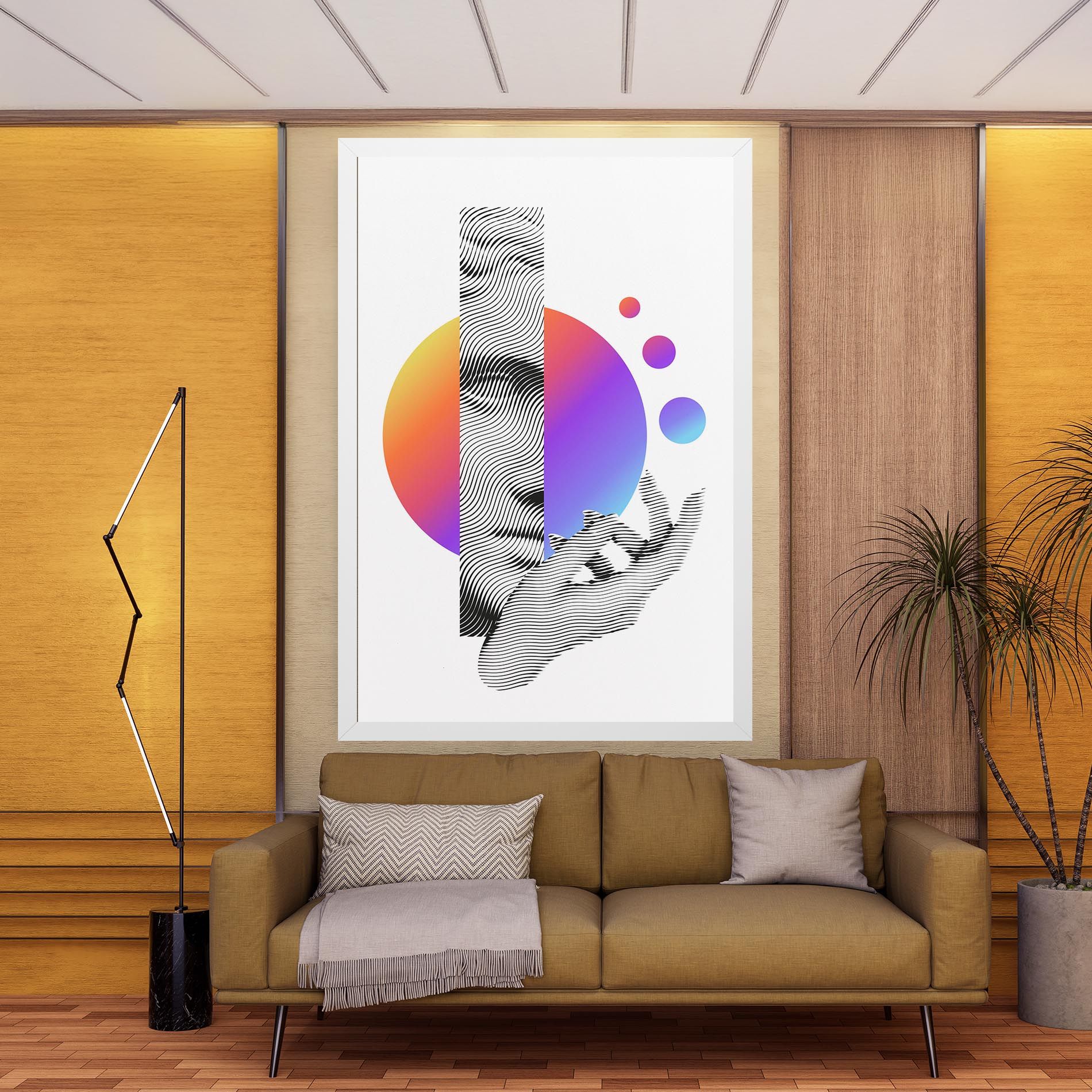 Orange Light Statue mockup 9