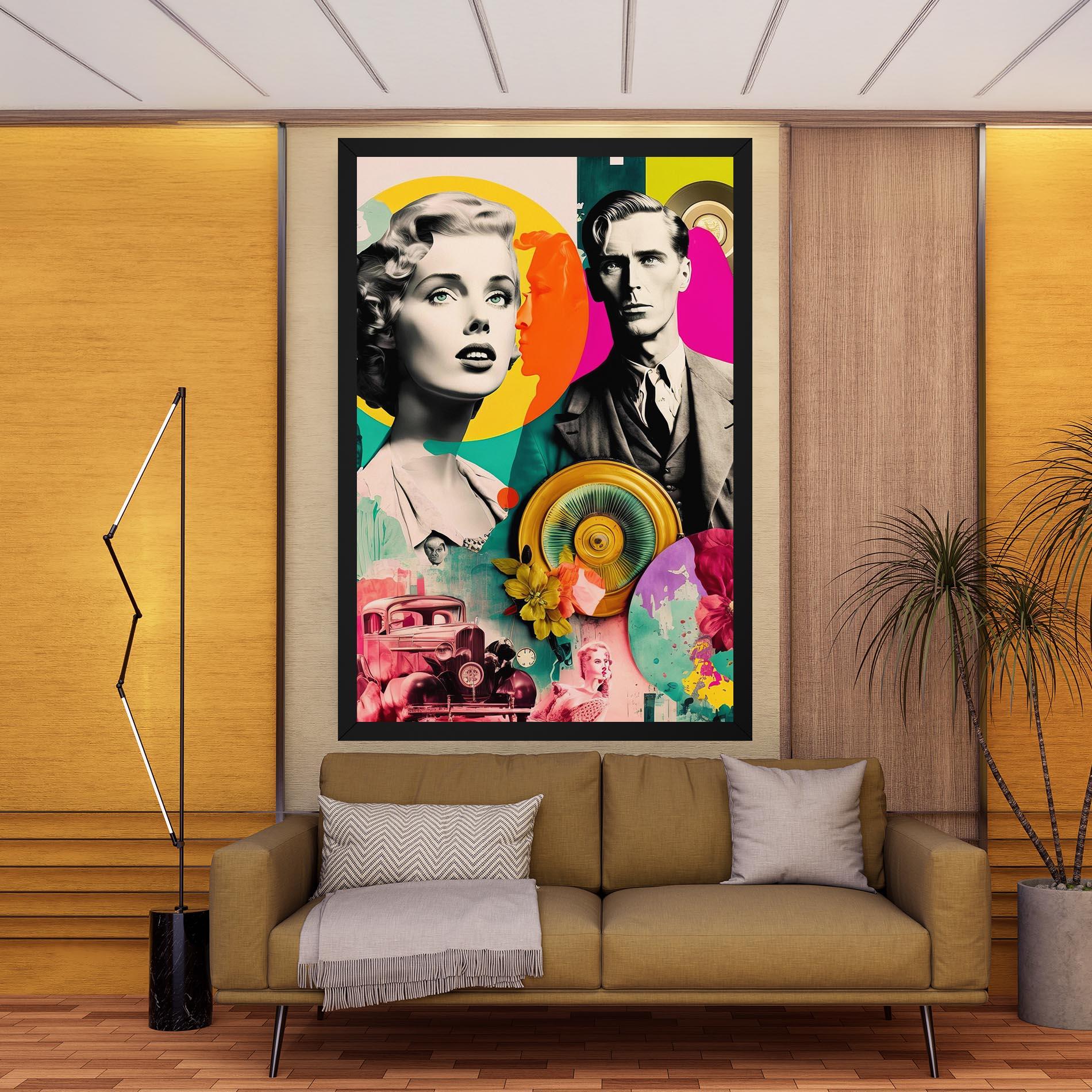 Vászonkép 60s Retro Collage mockup 9