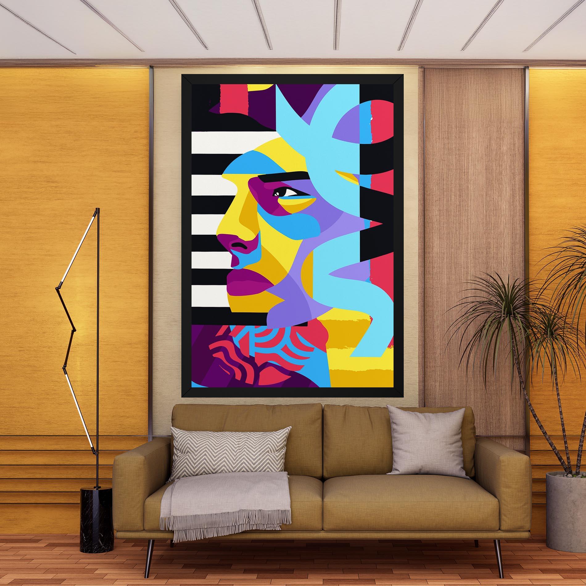 Vászonkép Abstract Male Face mockup 9