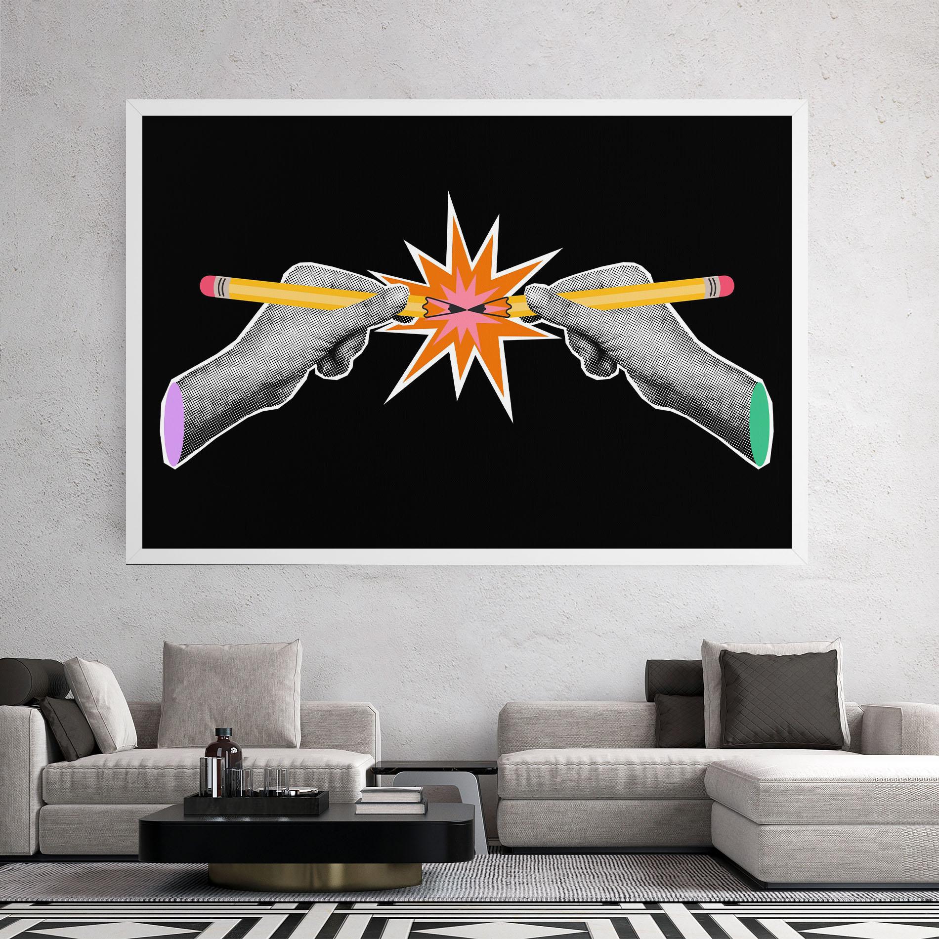 Vászonkép Pencil Hand mockup 2