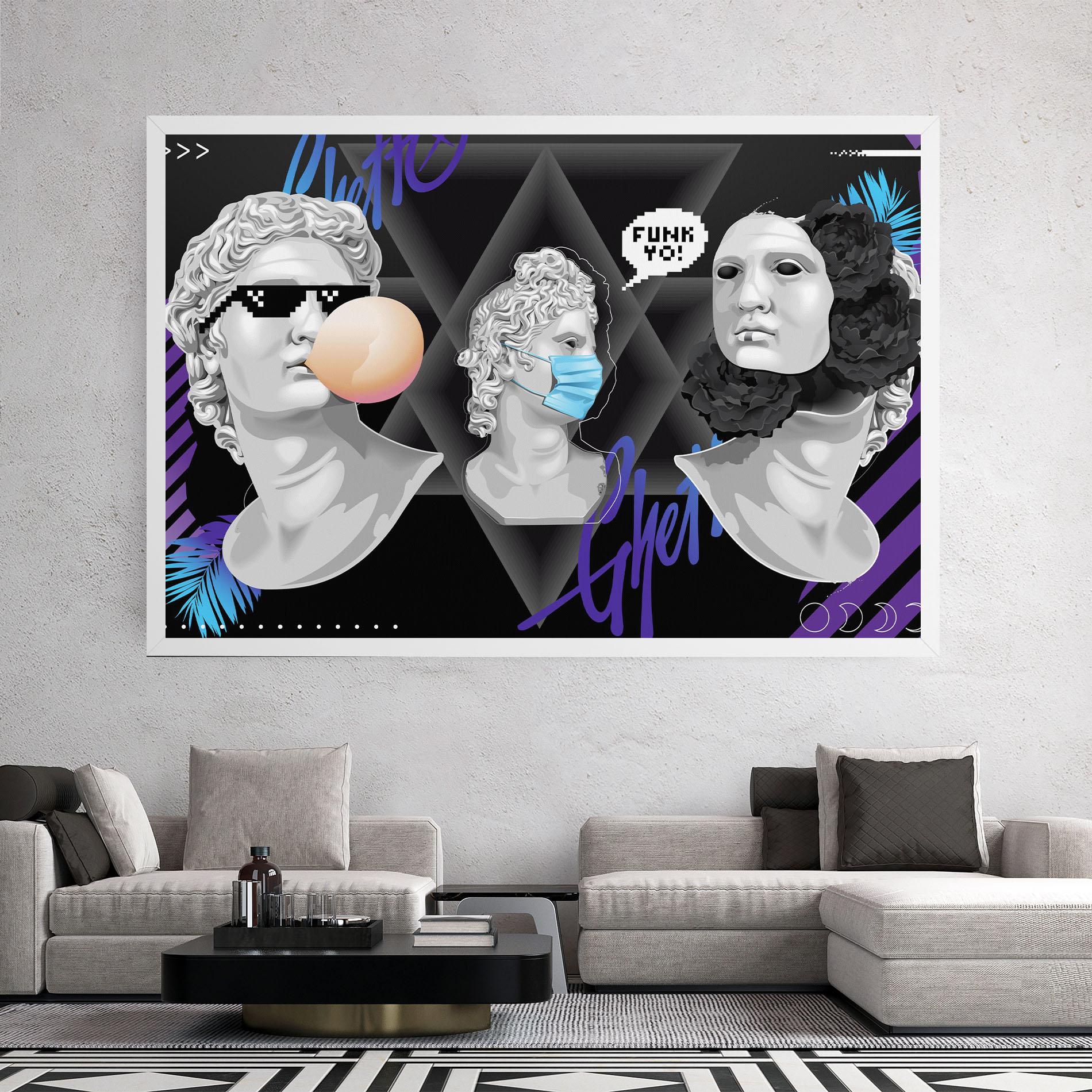 Vászonkép Statue Mask mockup 2