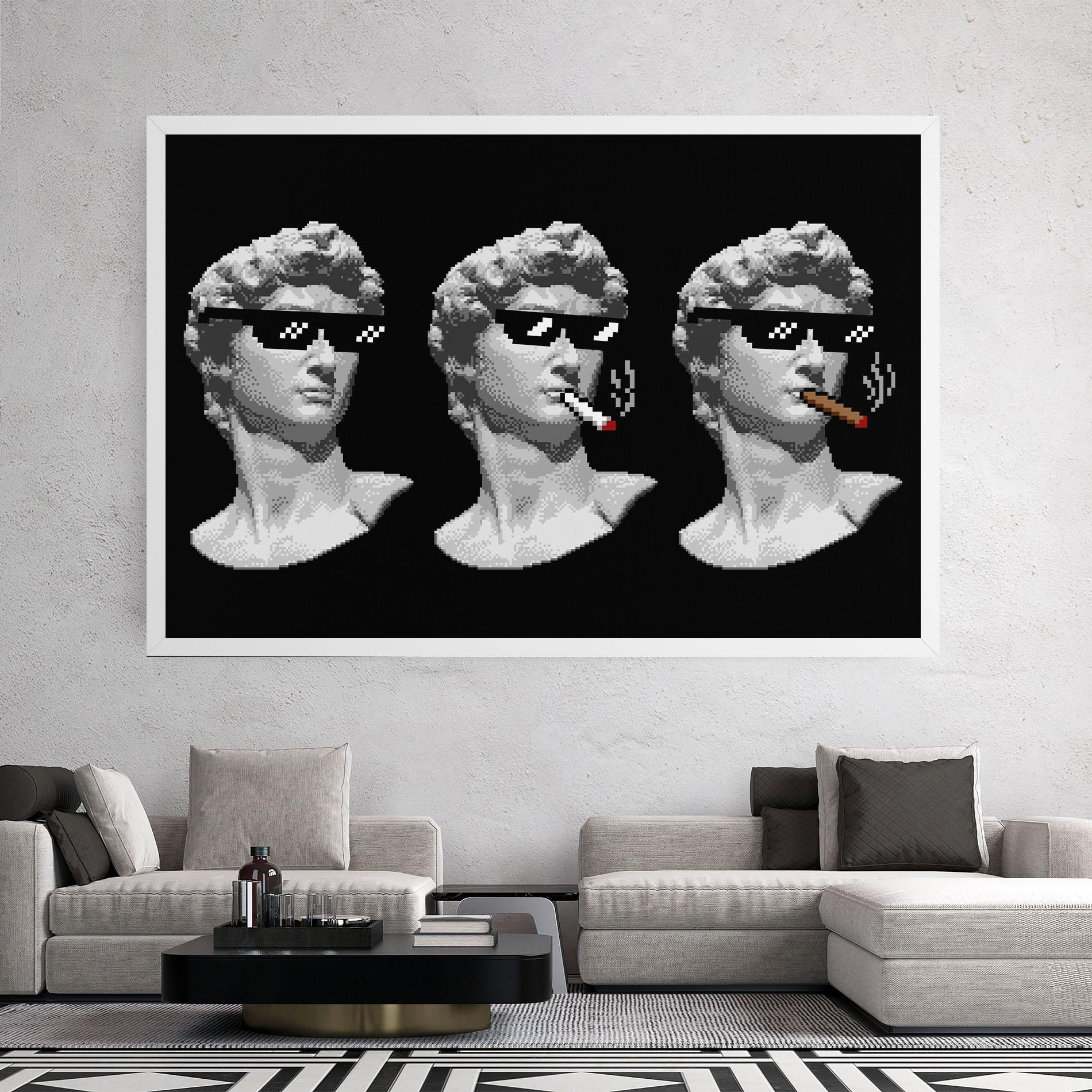 Vászonkép Statue Smoking mockup 2