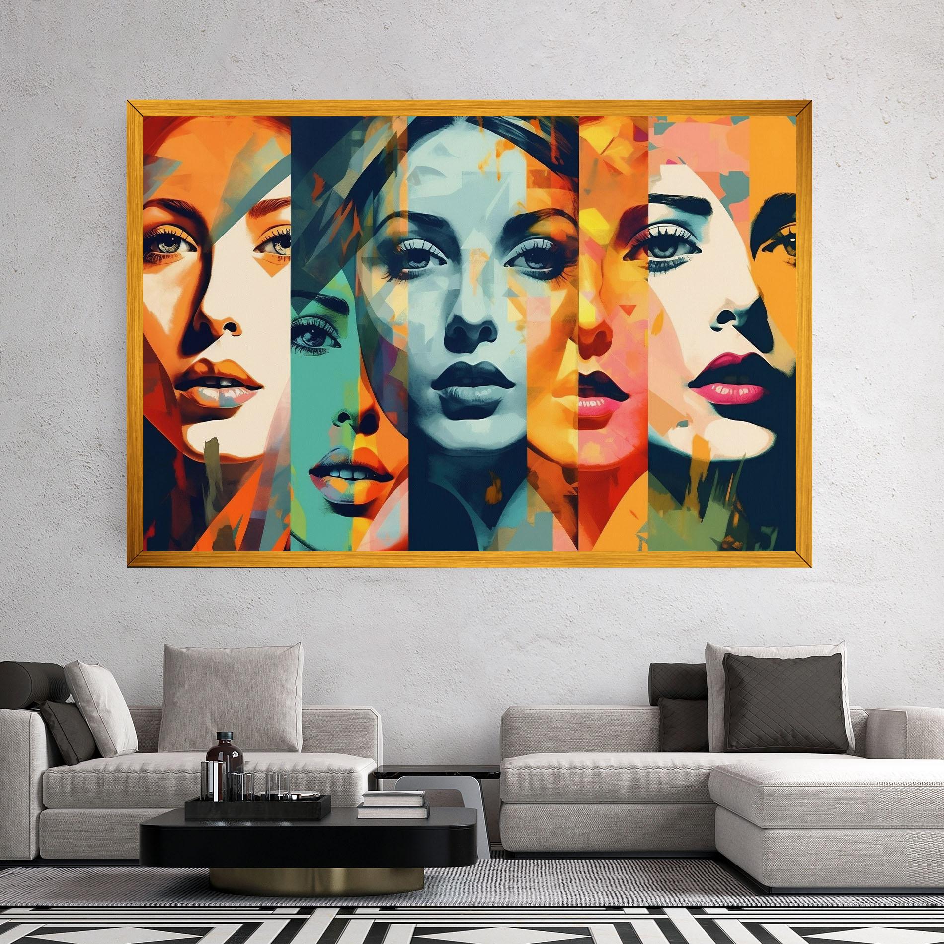 Vászonkép Abstract Face Collage mockup 2