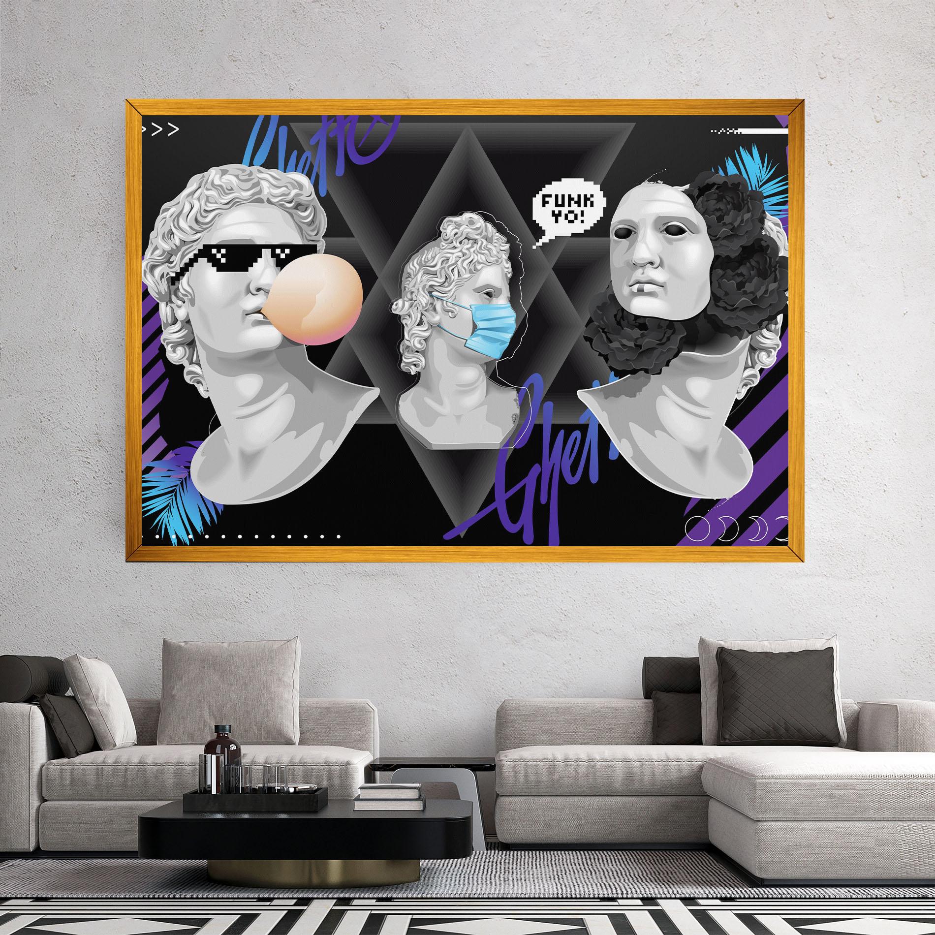 Vászonkép Statue Mask mockup 2