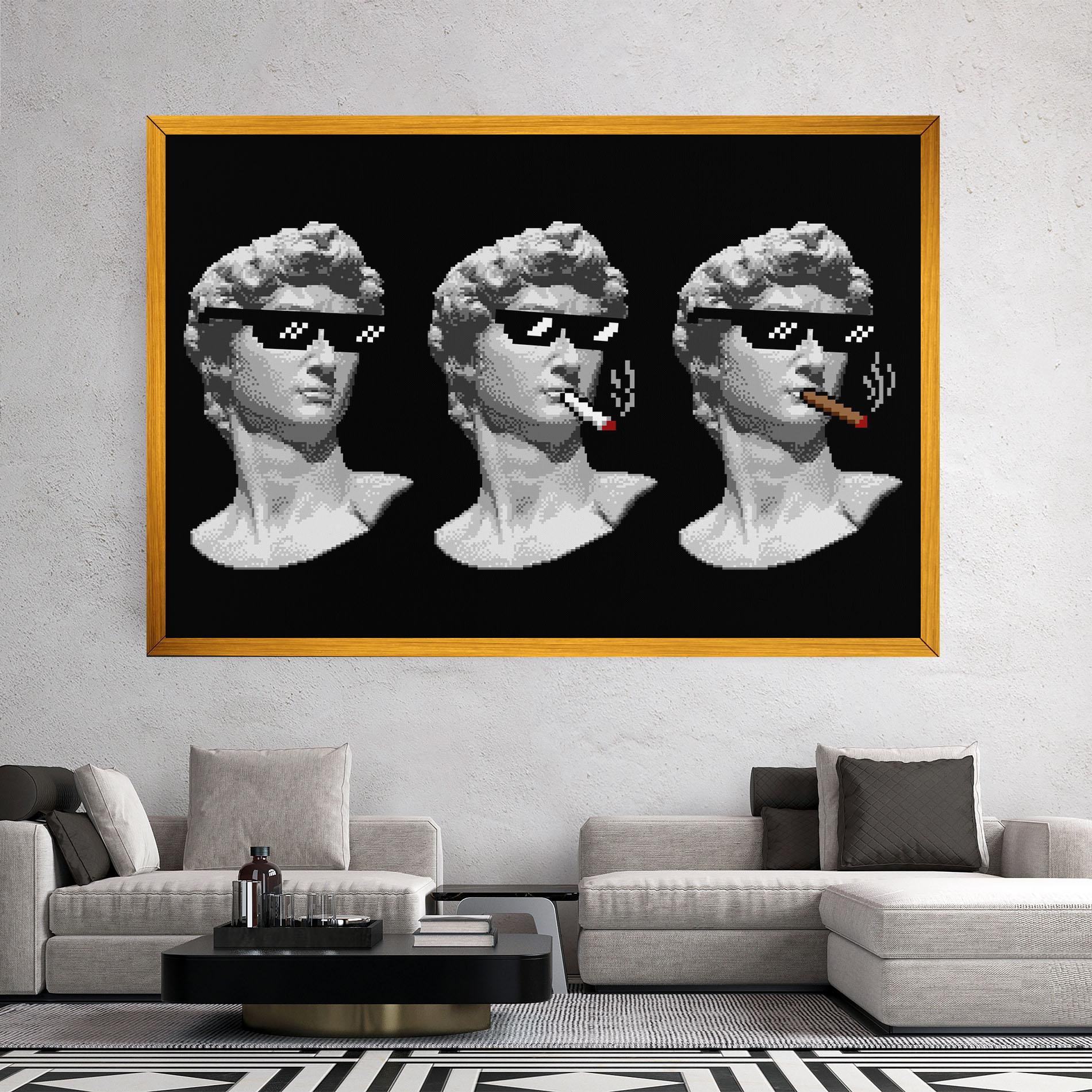 Vászonkép Statue Smoking mockup 2