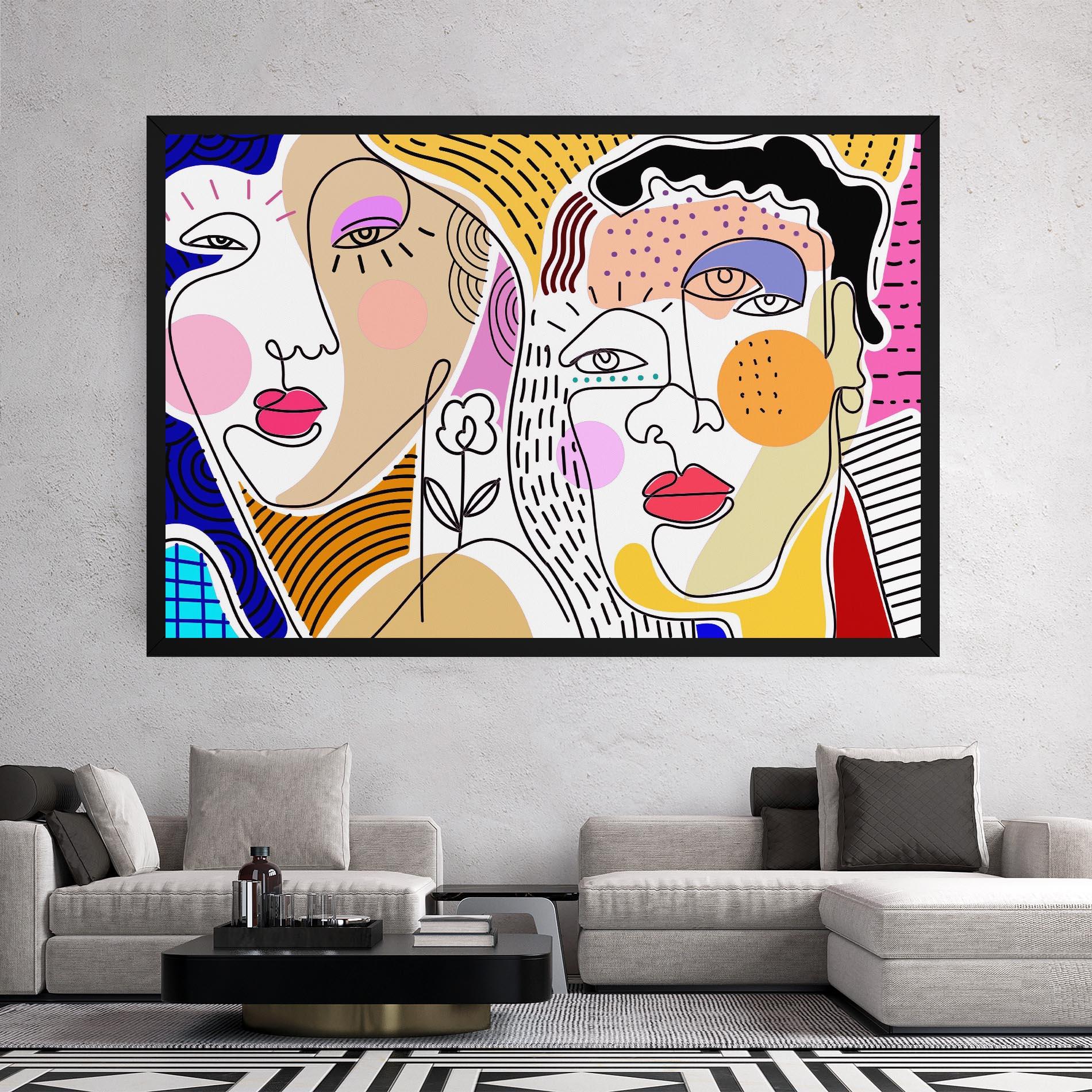 Vászonkép Abstract Eye Face mockup 2