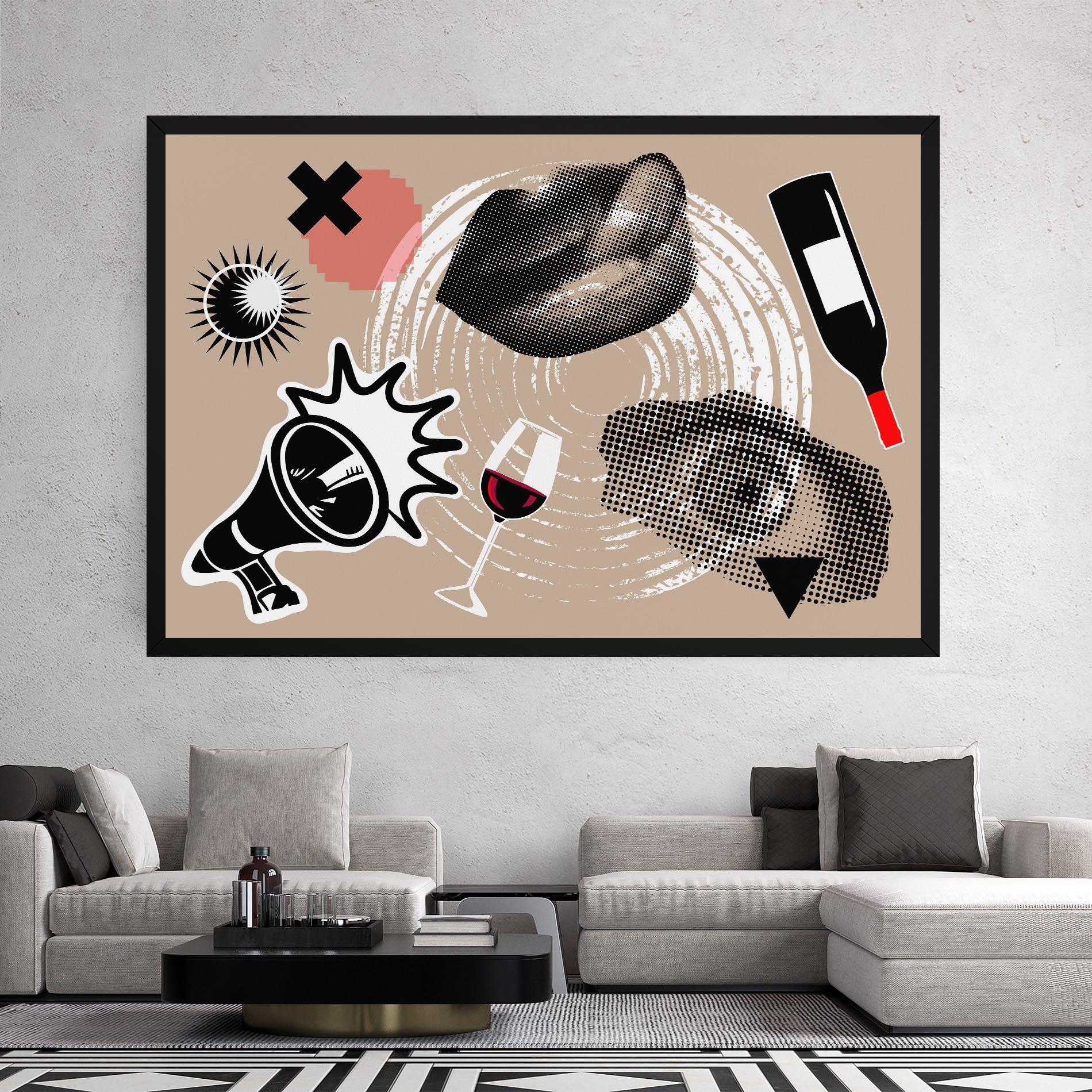 Vászonkép Lips Mouth Collage mockup 2