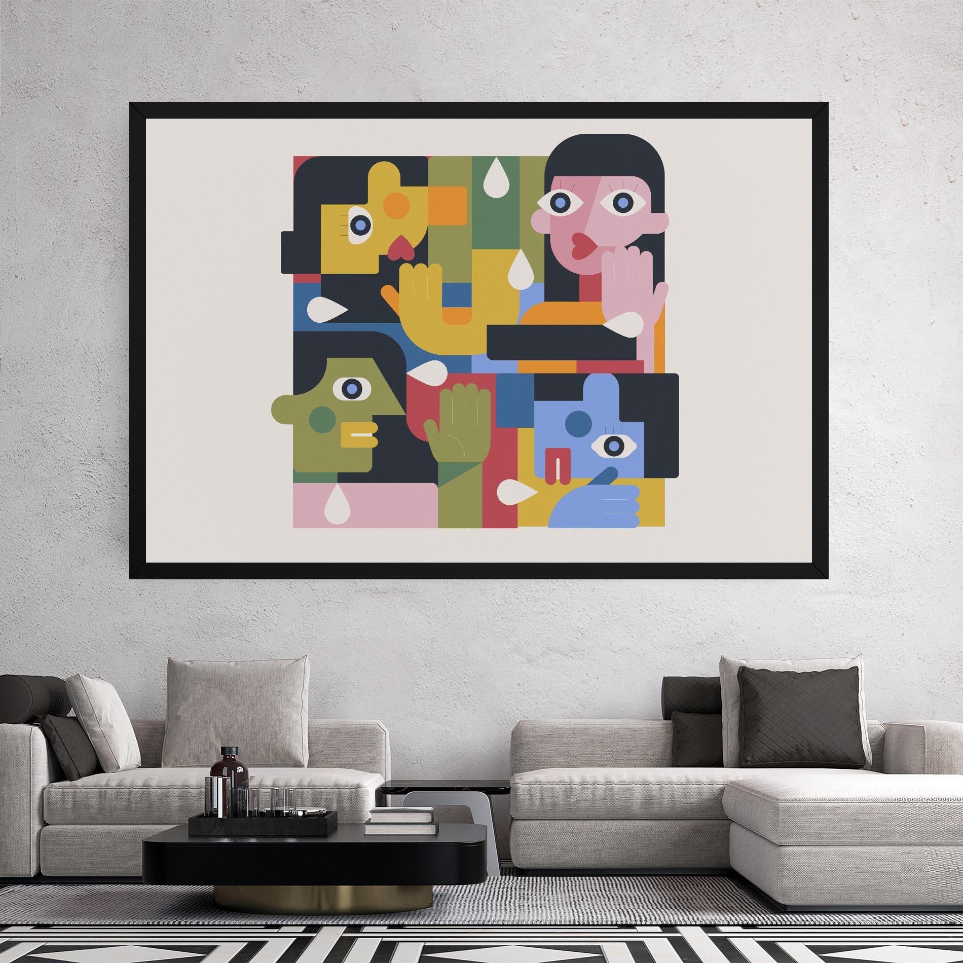 Vászonkép Minimal People Collage mockup 2