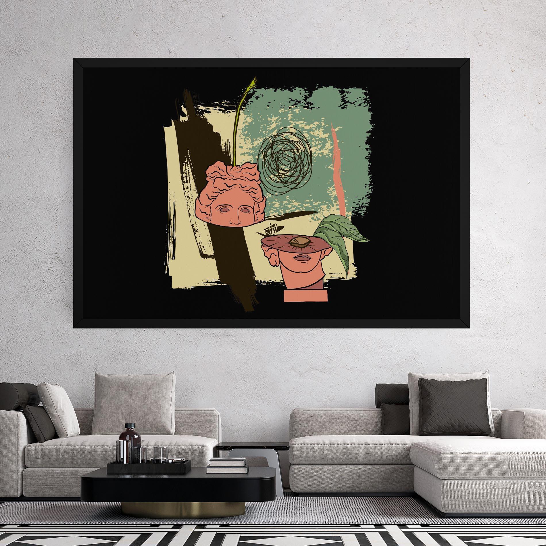 Vászonkép Statue Fruit mockup 2