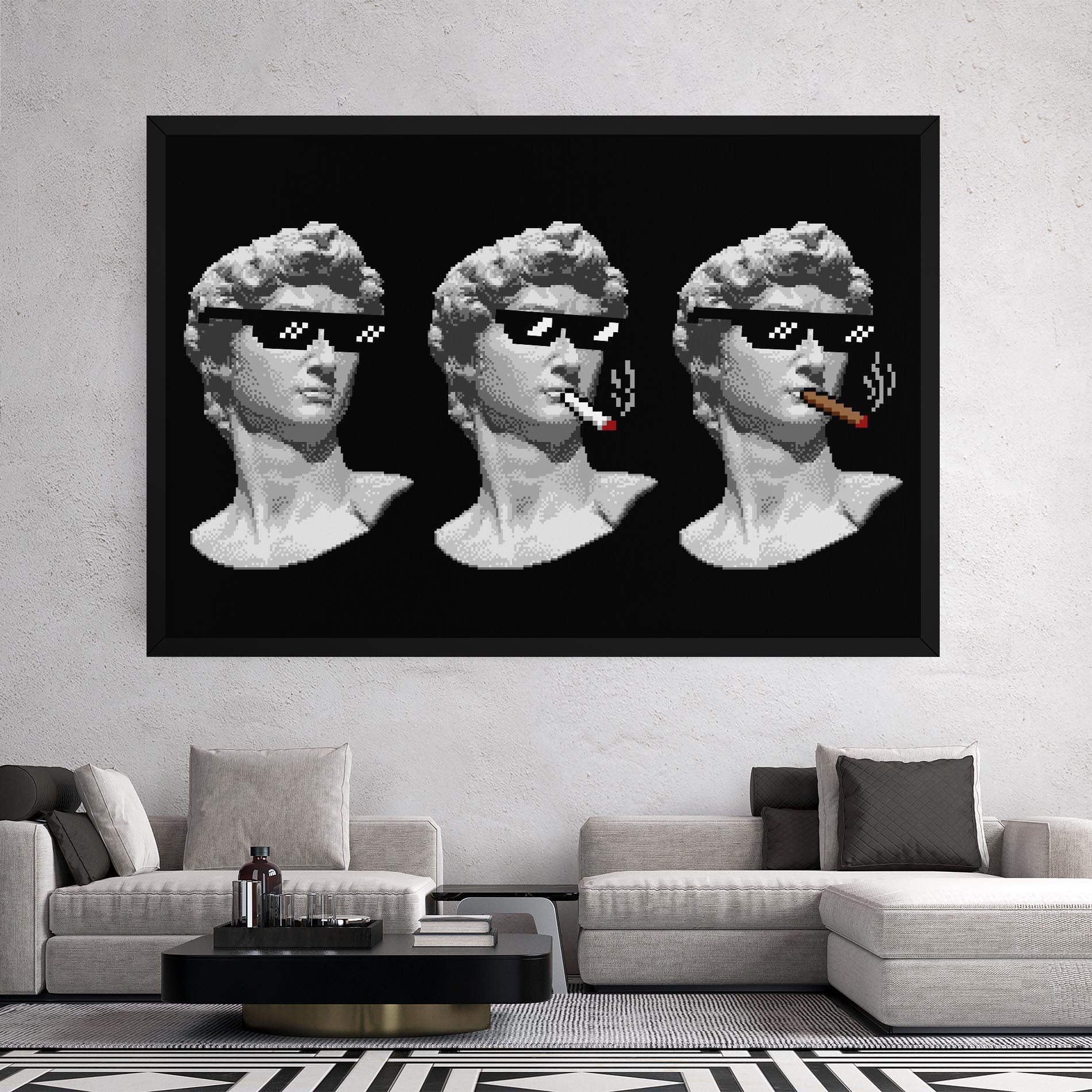 Vászonkép Statue Smoking mockup 2