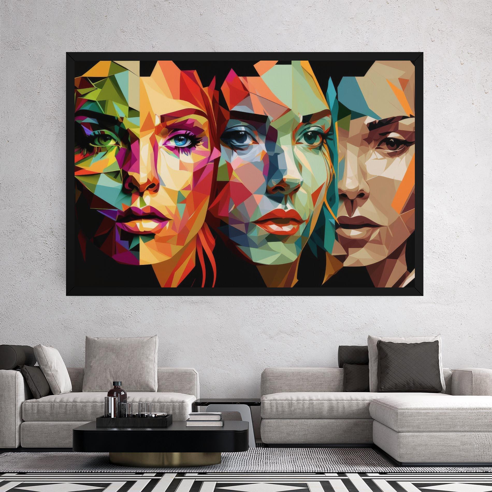 Vászonkép Women Face Collage mockup 2