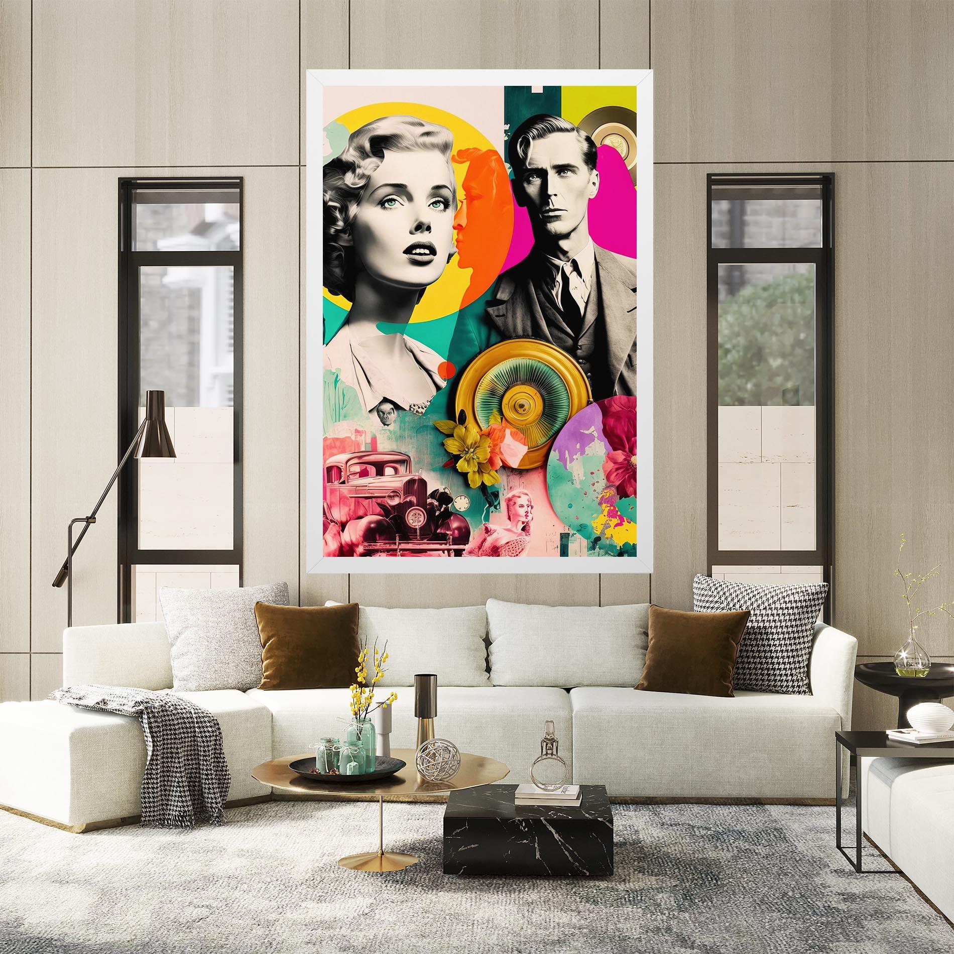 Vászonkép 60s Retro Collage mockup 2