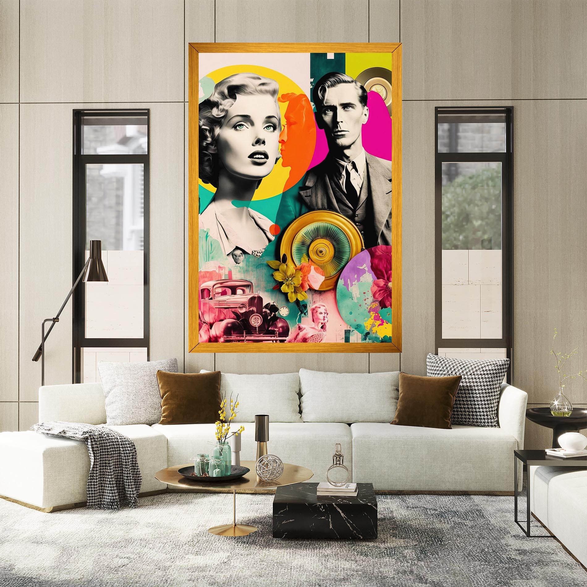 Vászonkép 60s Retro Collage mockup 2