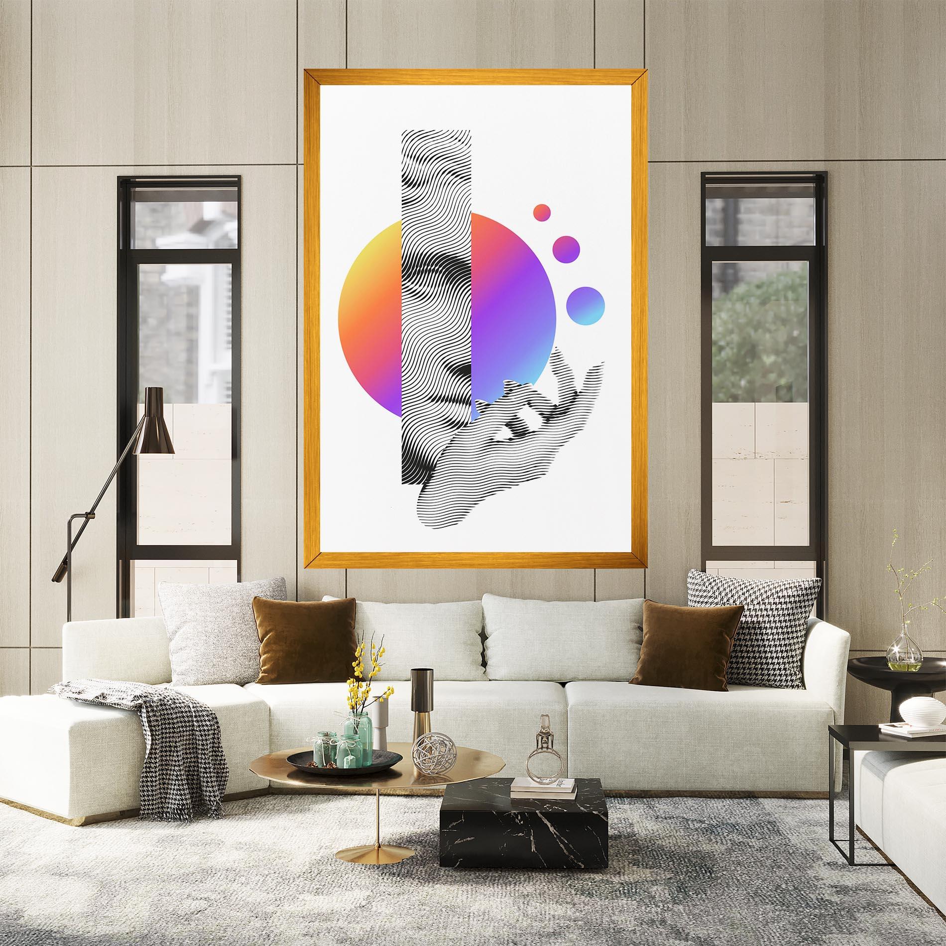 Vászonkép Orange Light Statue mockup 2