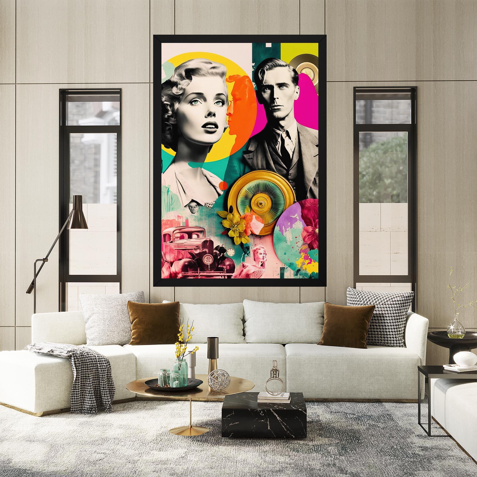 Vászonkép 60s Retro Collage mockup 2