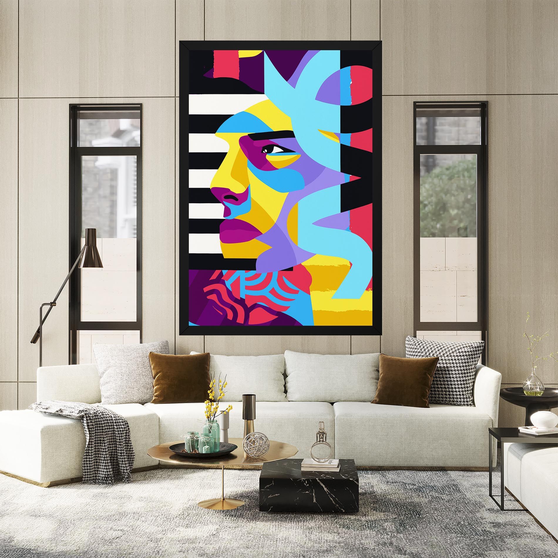 Abstract Male Face mockup 2