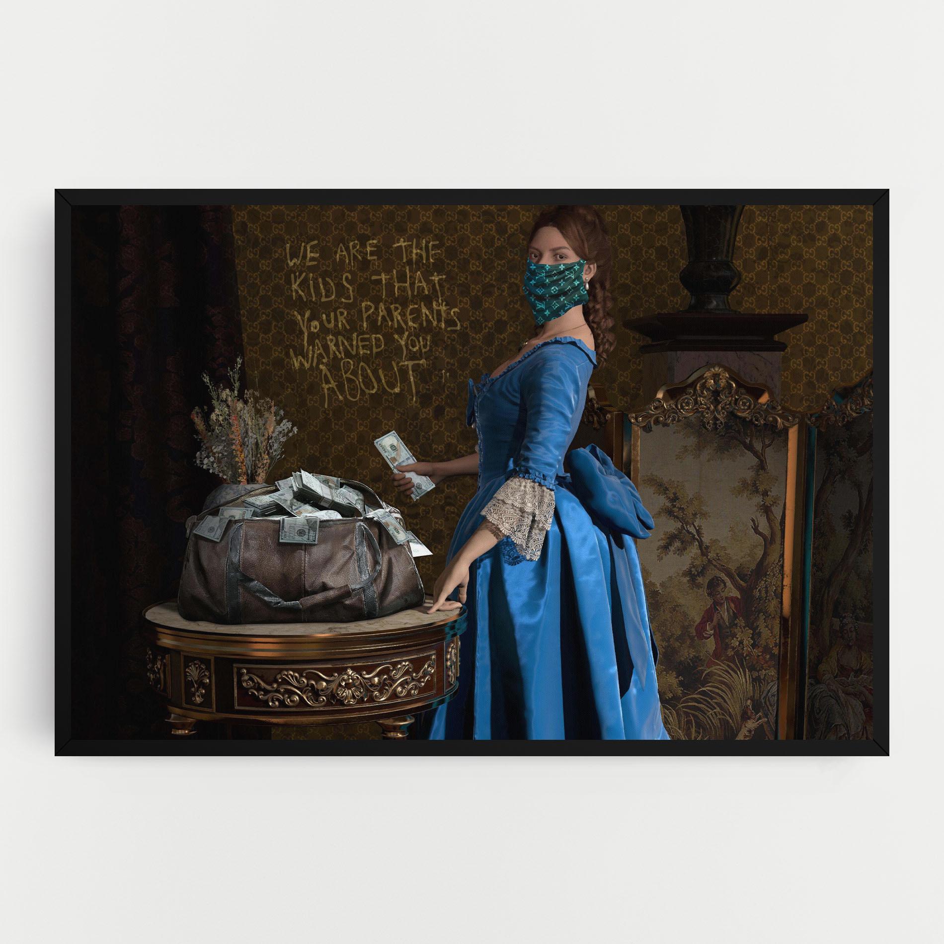 Vászonkép Vintage Money Heist mockup 0