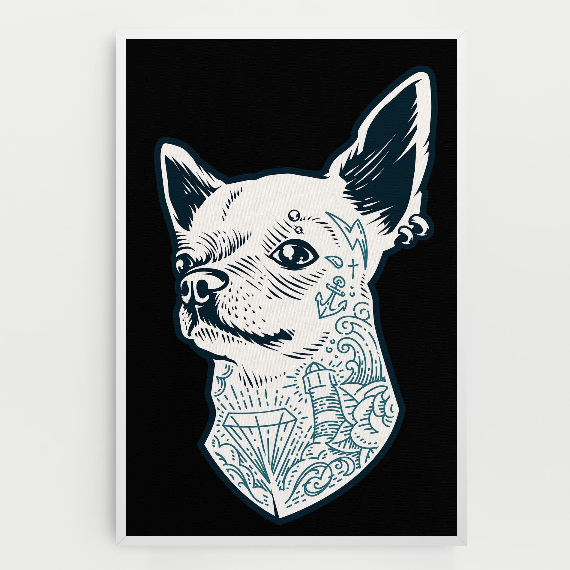 Vászonkép Chihuahua Tattoo mockup 0