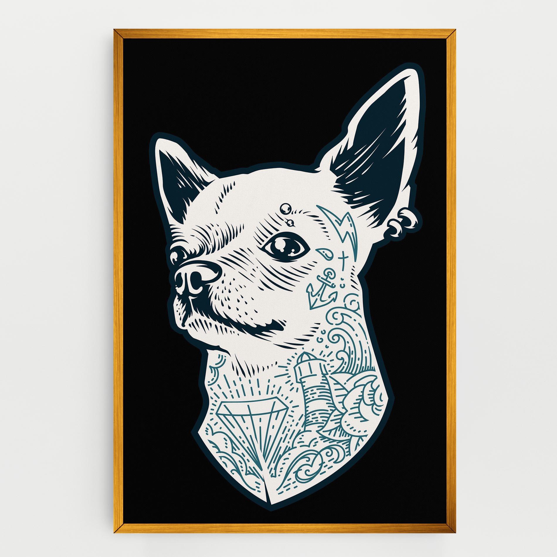 Vászonkép Chihuahua Tattoo mockup 0