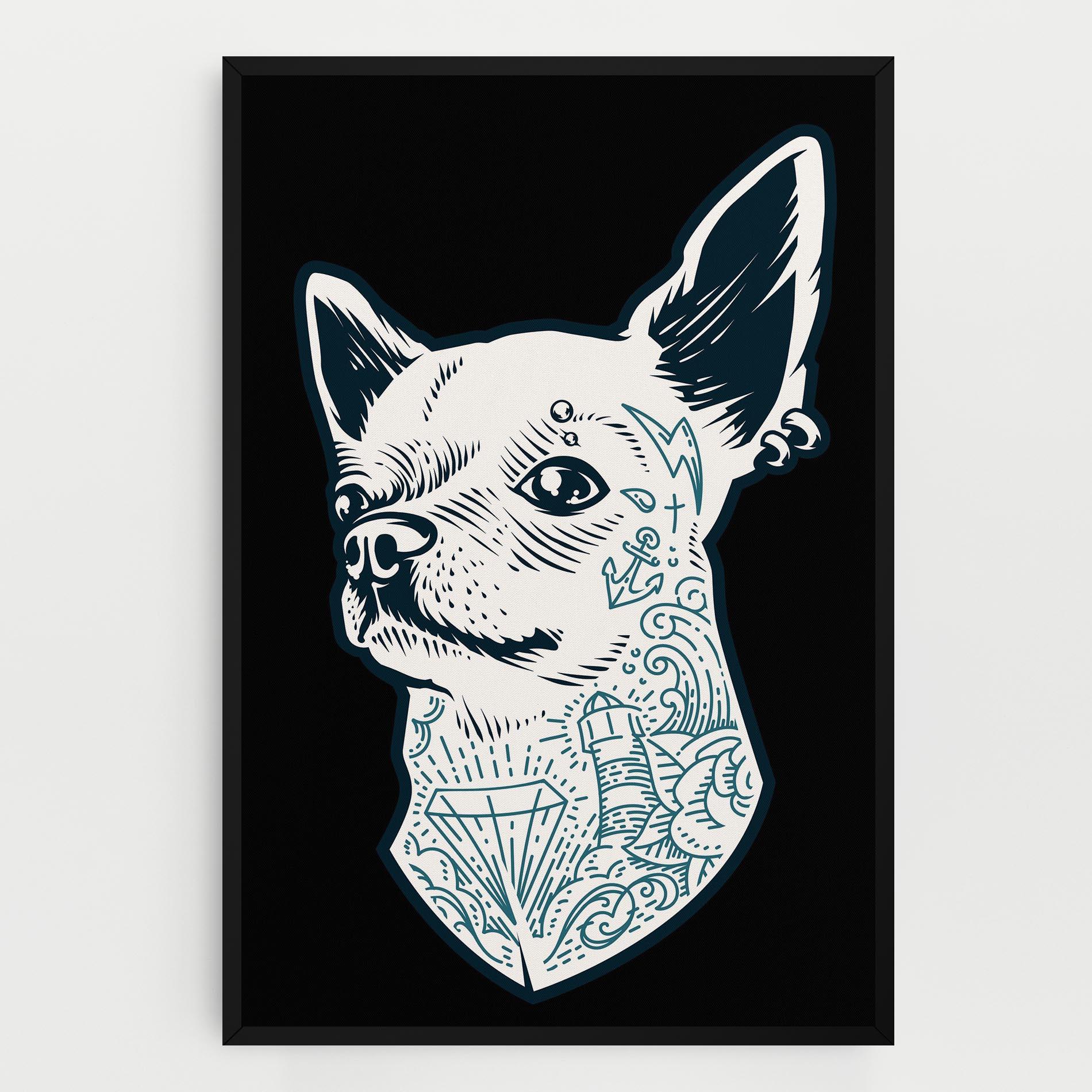 Vászonkép Chihuahua Tattoo mockup 0