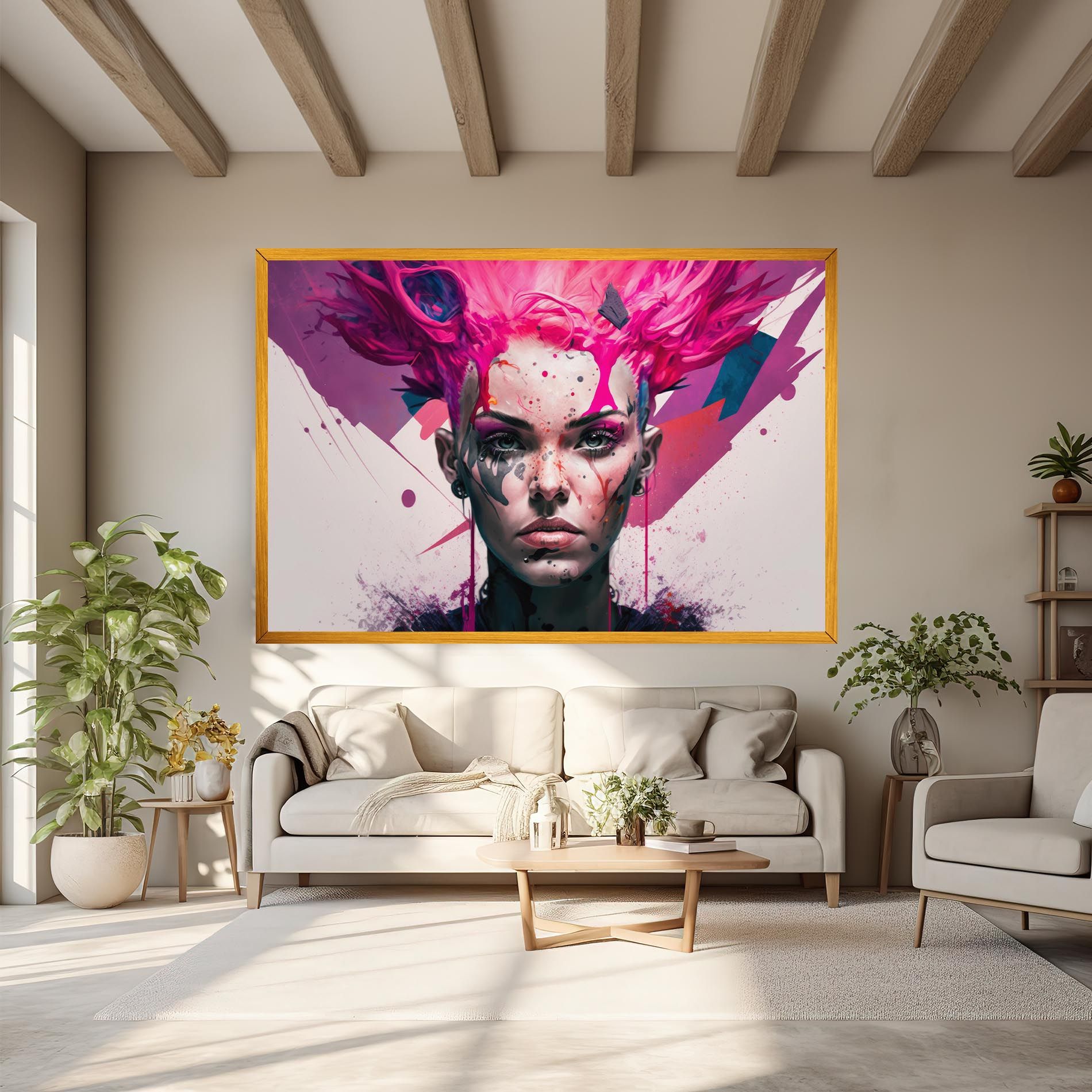 Abstract Pink Hair mockup 6