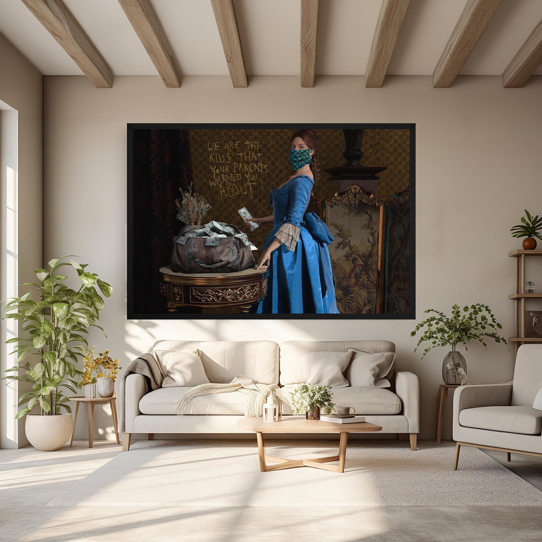 Vászonkép Vintage Money Heist mockup 6