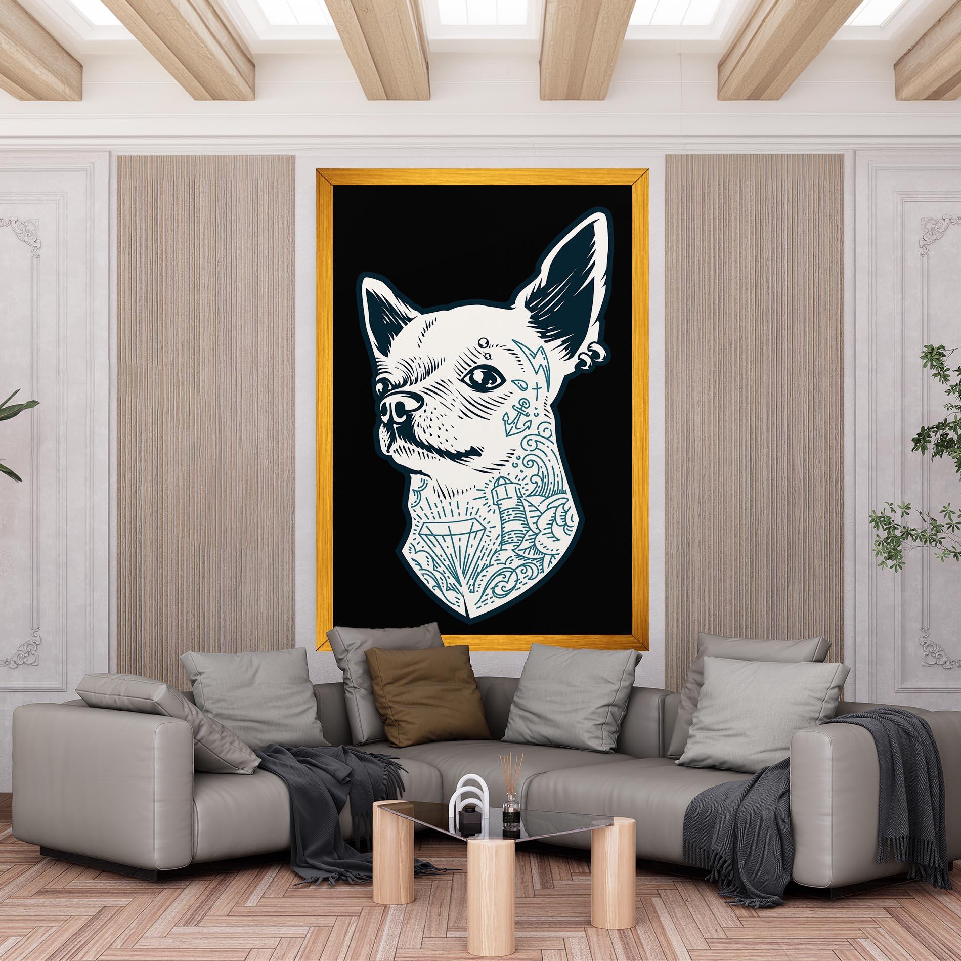 Vászonkép Chihuahua Tattoo mockup 6