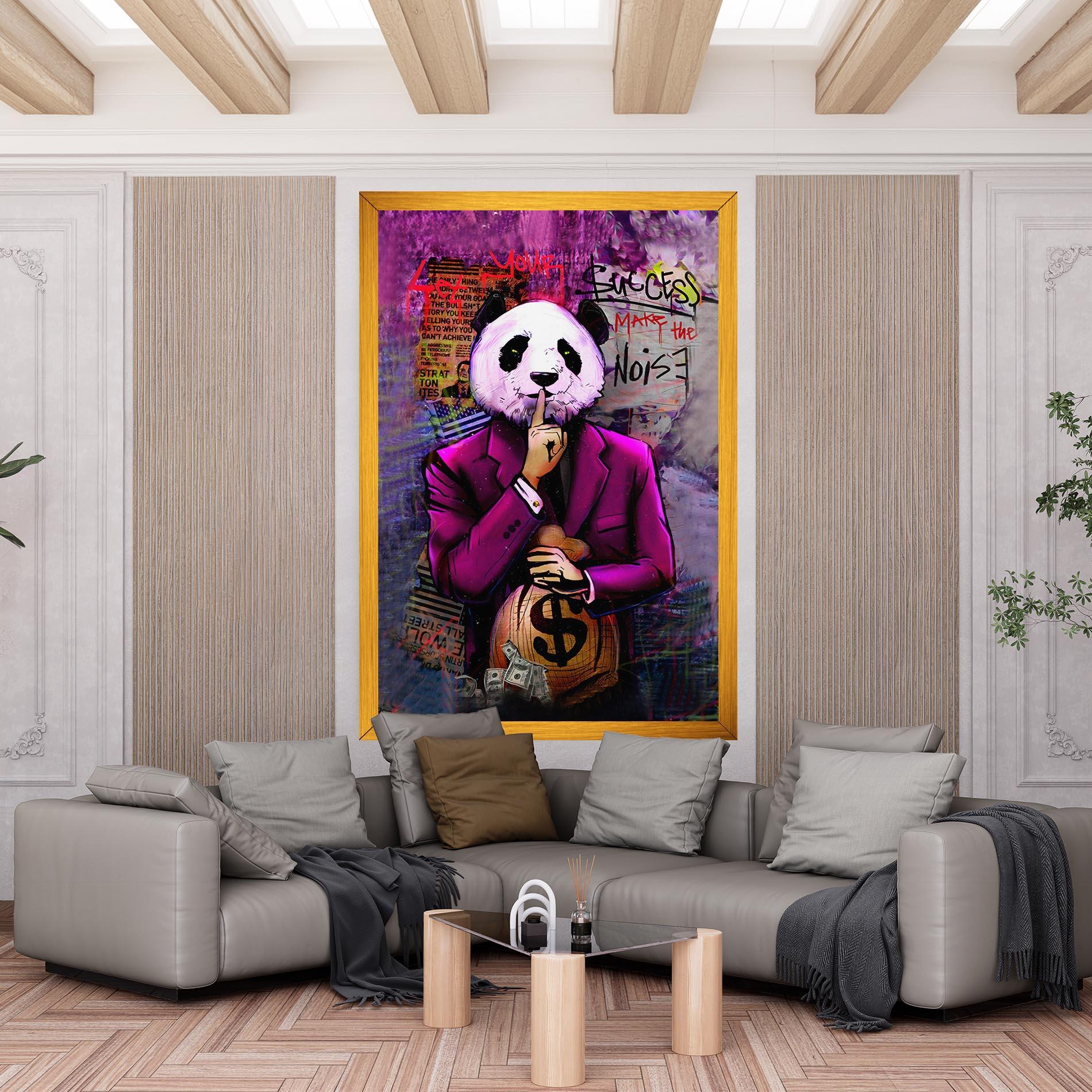 Vászonkép Silence Panda mockup 6