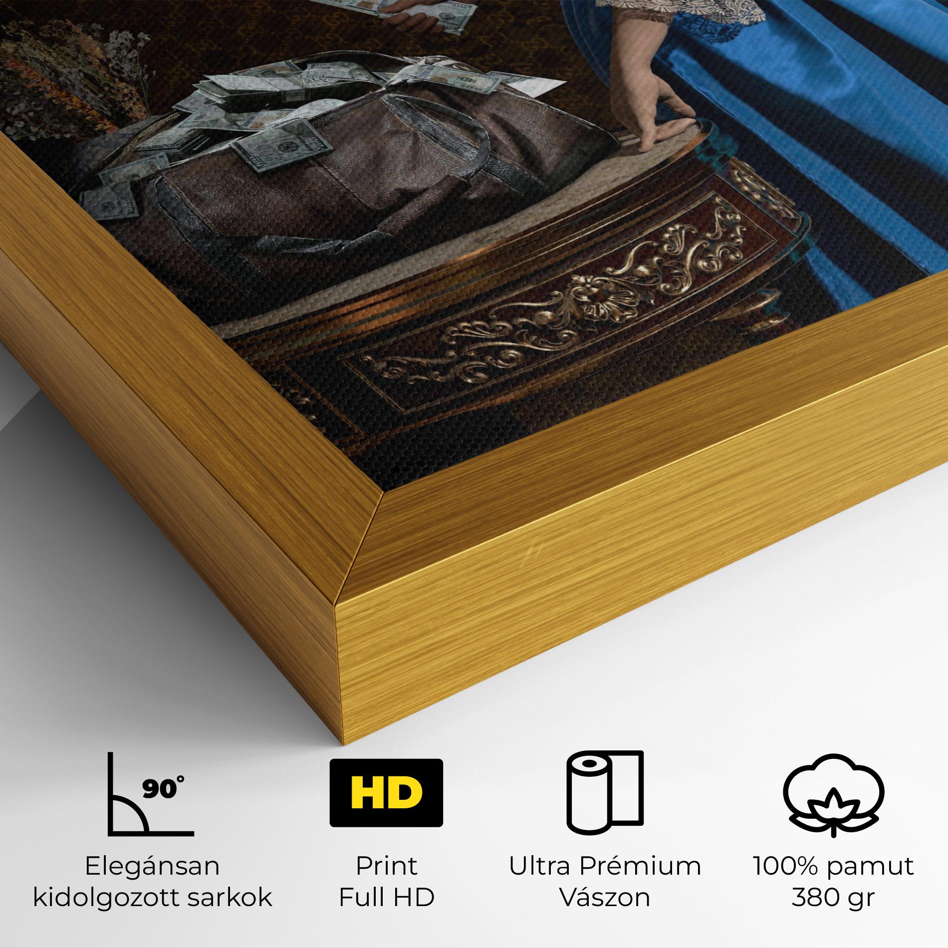 Vászonkép Vintage Money Heist mockup 4