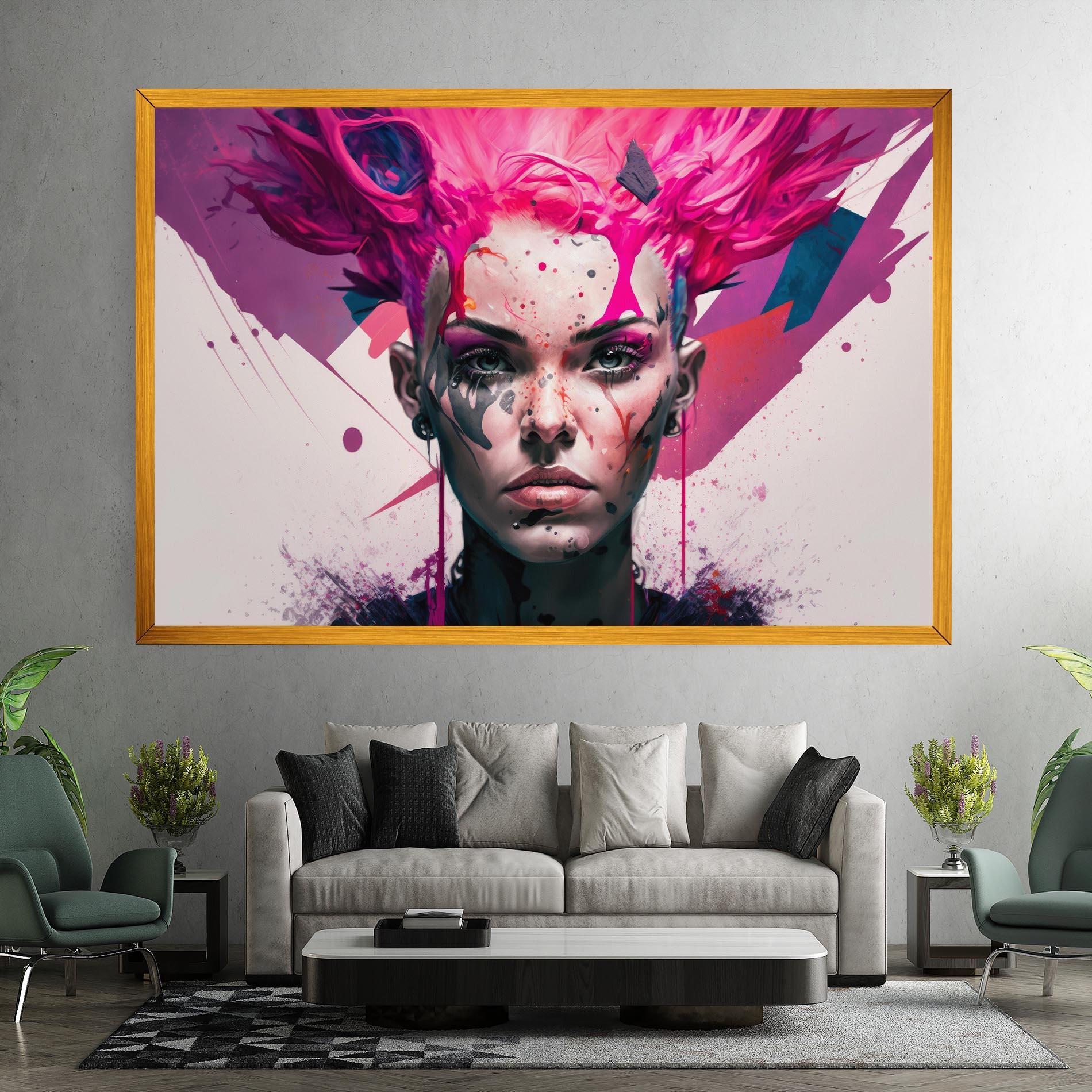 Vászonkép Abstract Pink Hair mockup 7