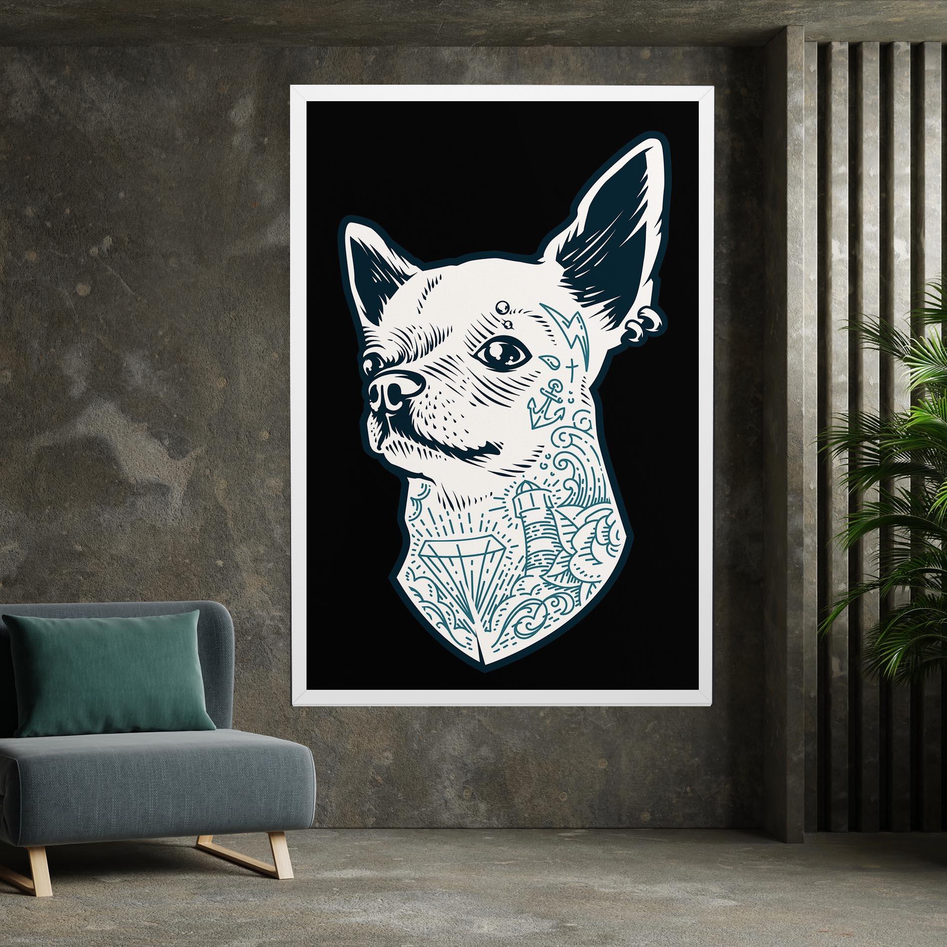 Vászonkép Chihuahua Tattoo mockup 7