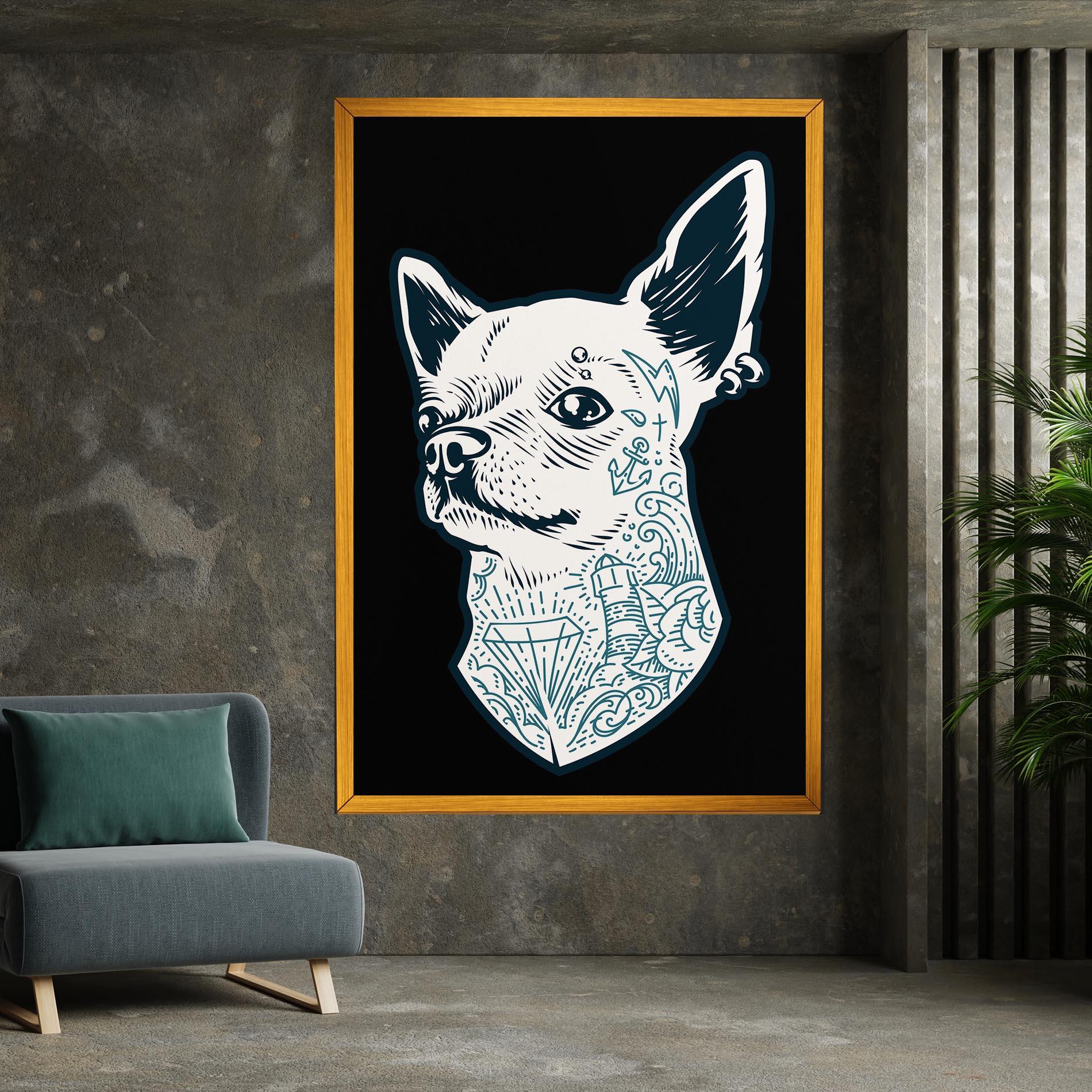 Vászonkép Chihuahua Tattoo mockup 7