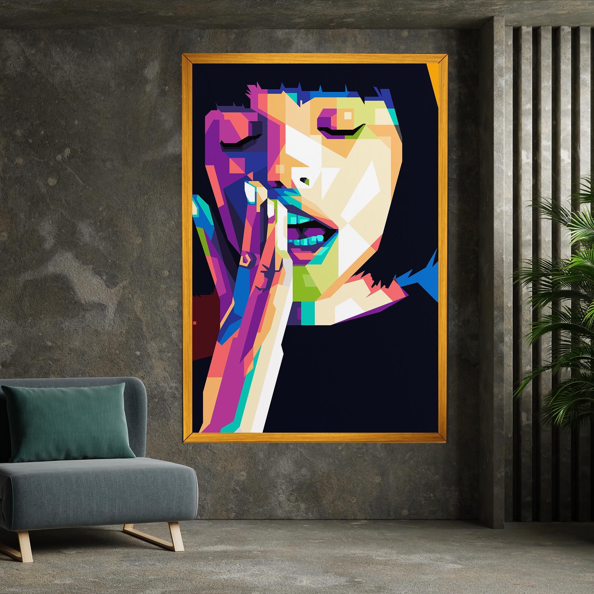 Polygonal Pretty Girl mockup 7