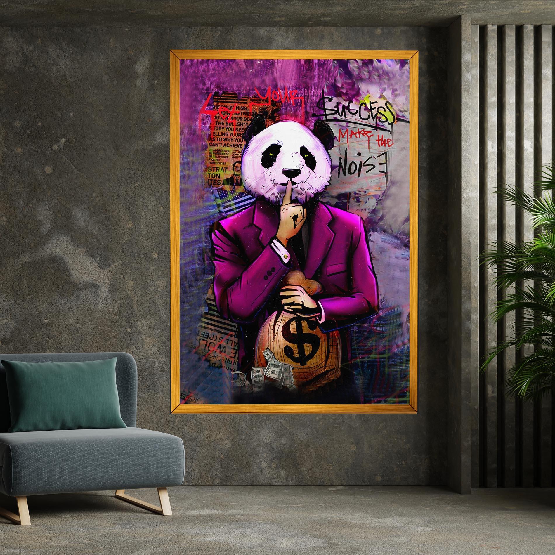 Vászonkép Silence Panda mockup 7