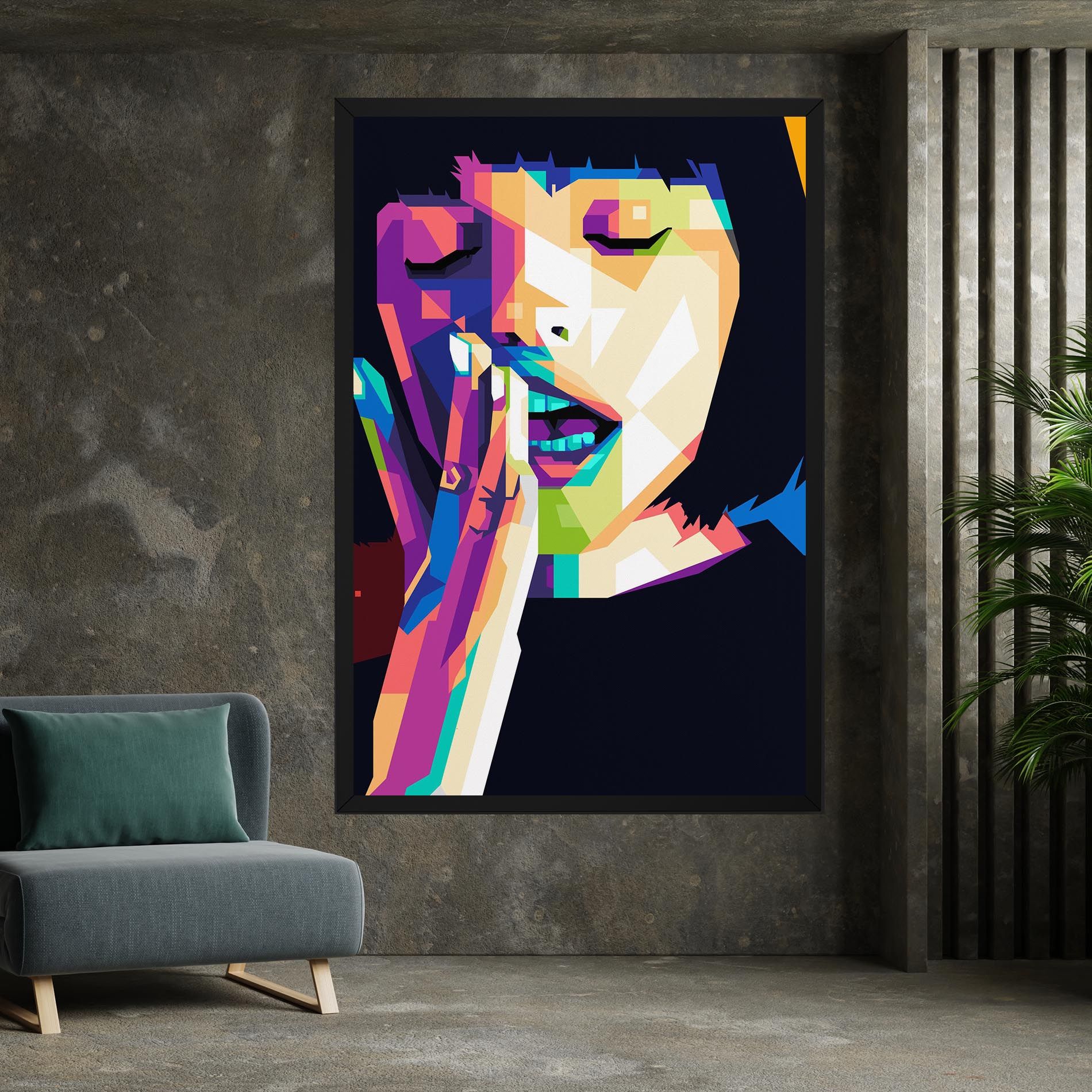 Polygonal Pretty Girl mockup 7