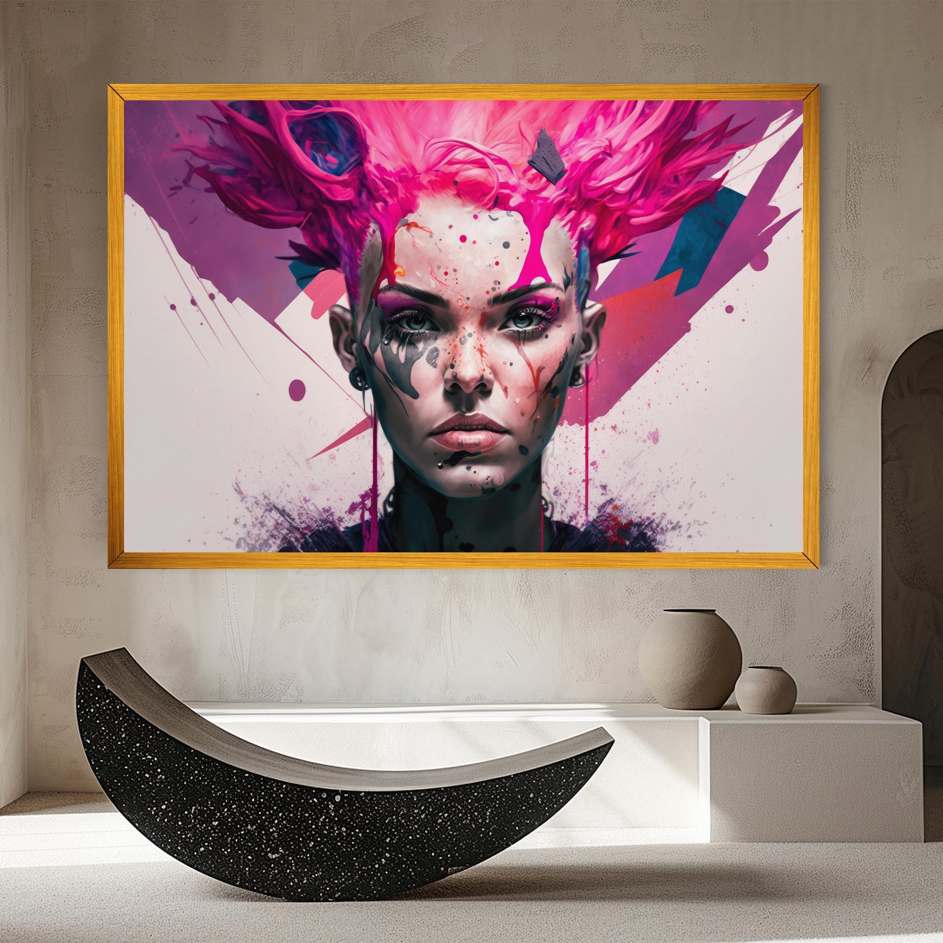Vászonkép Abstract Pink Hair mockup 8