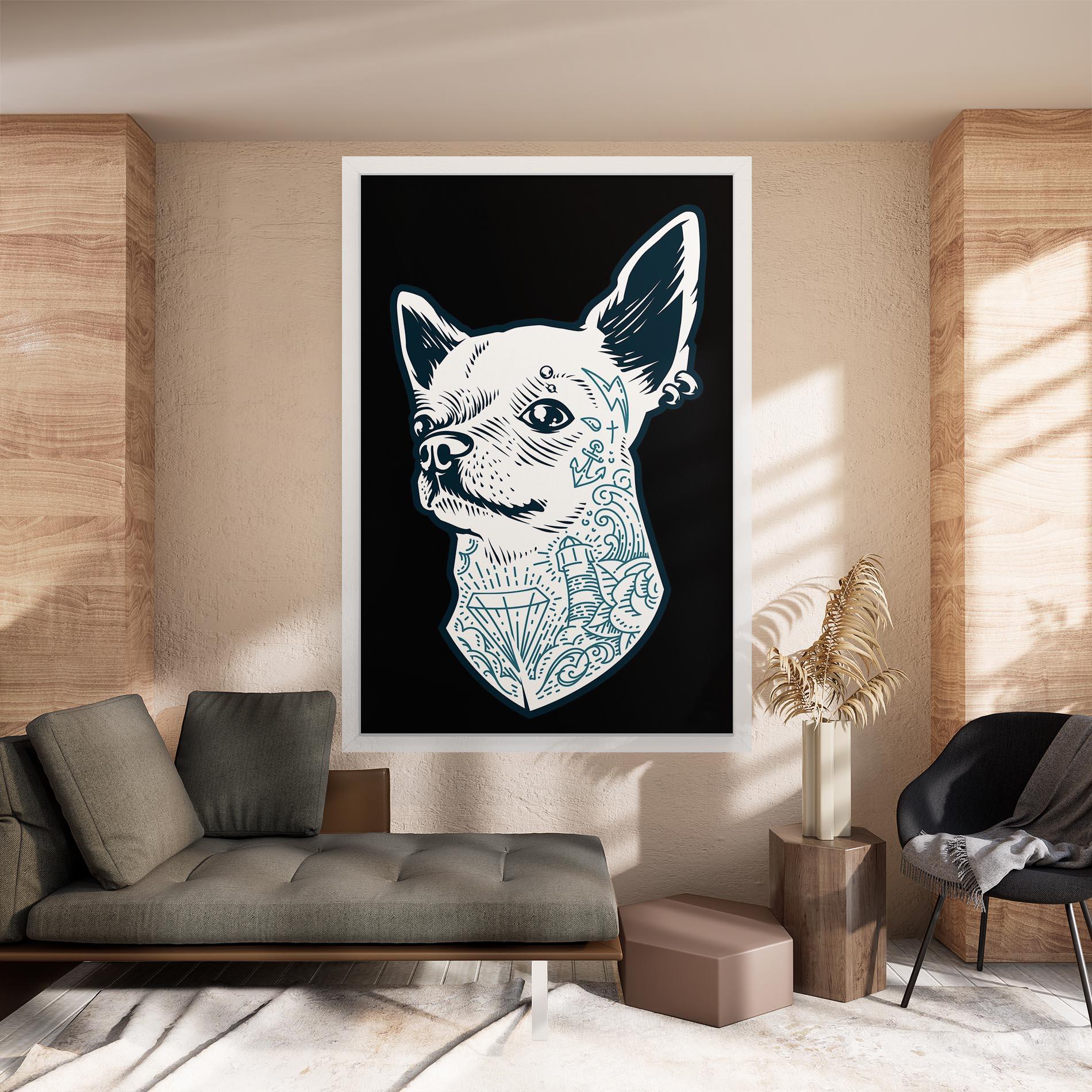 Vászonkép Chihuahua Tattoo mockup 8