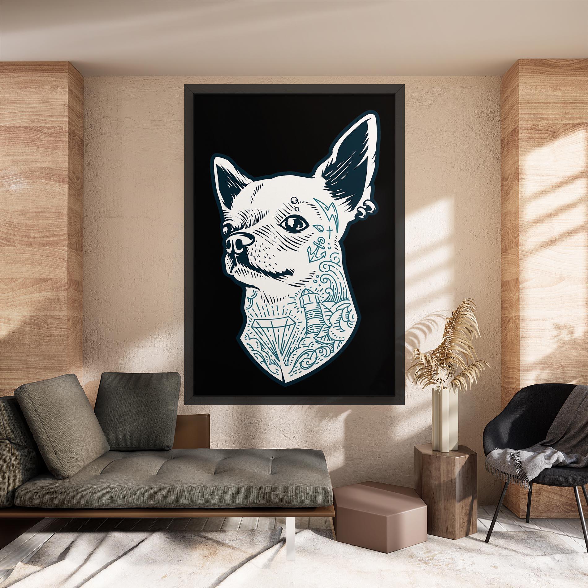 Vászonkép Chihuahua Tattoo mockup 8