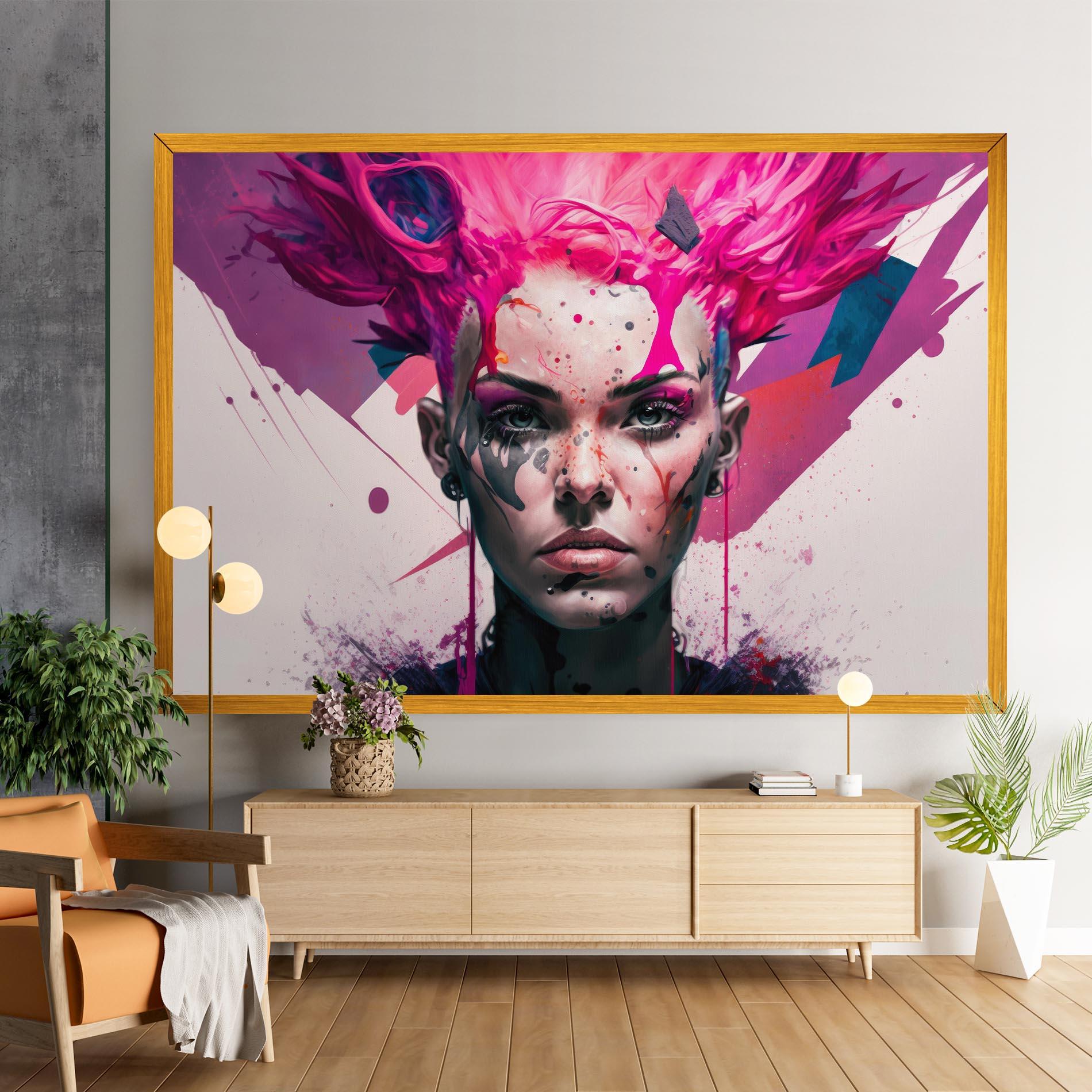 Vászonkép Abstract Pink Hair mockup 9