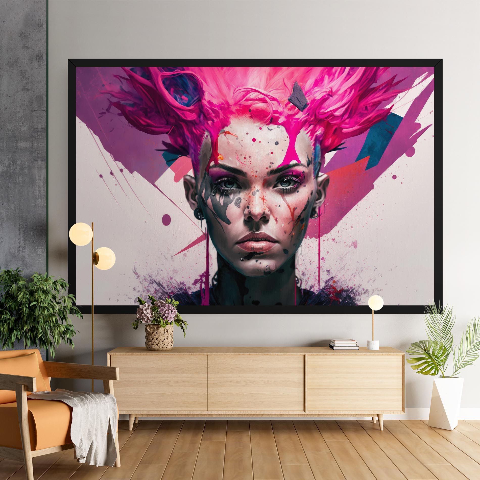 Abstract Pink Hair mockup 9