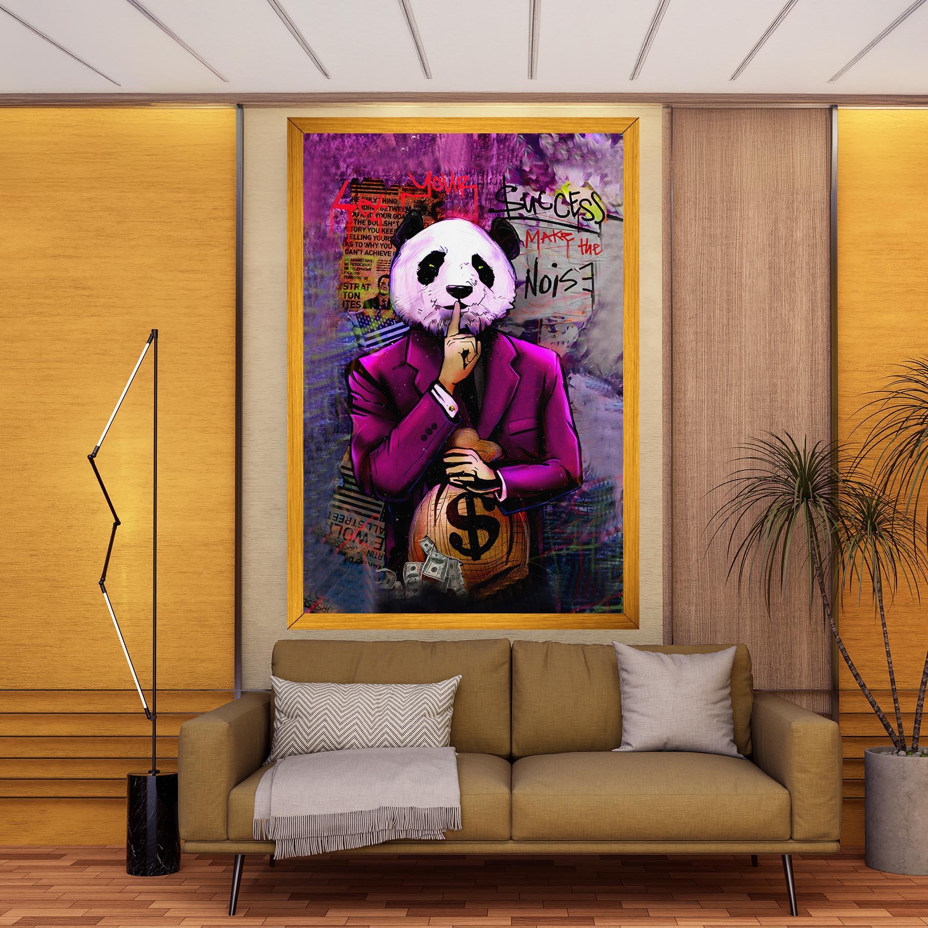 Vászonkép Silence Panda mockup 9