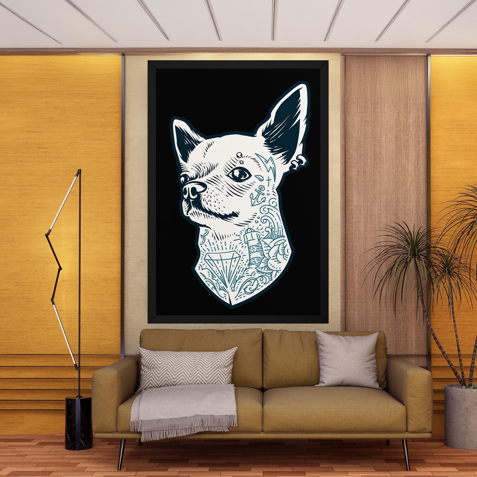 Vászonkép Chihuahua Tattoo mockup 9